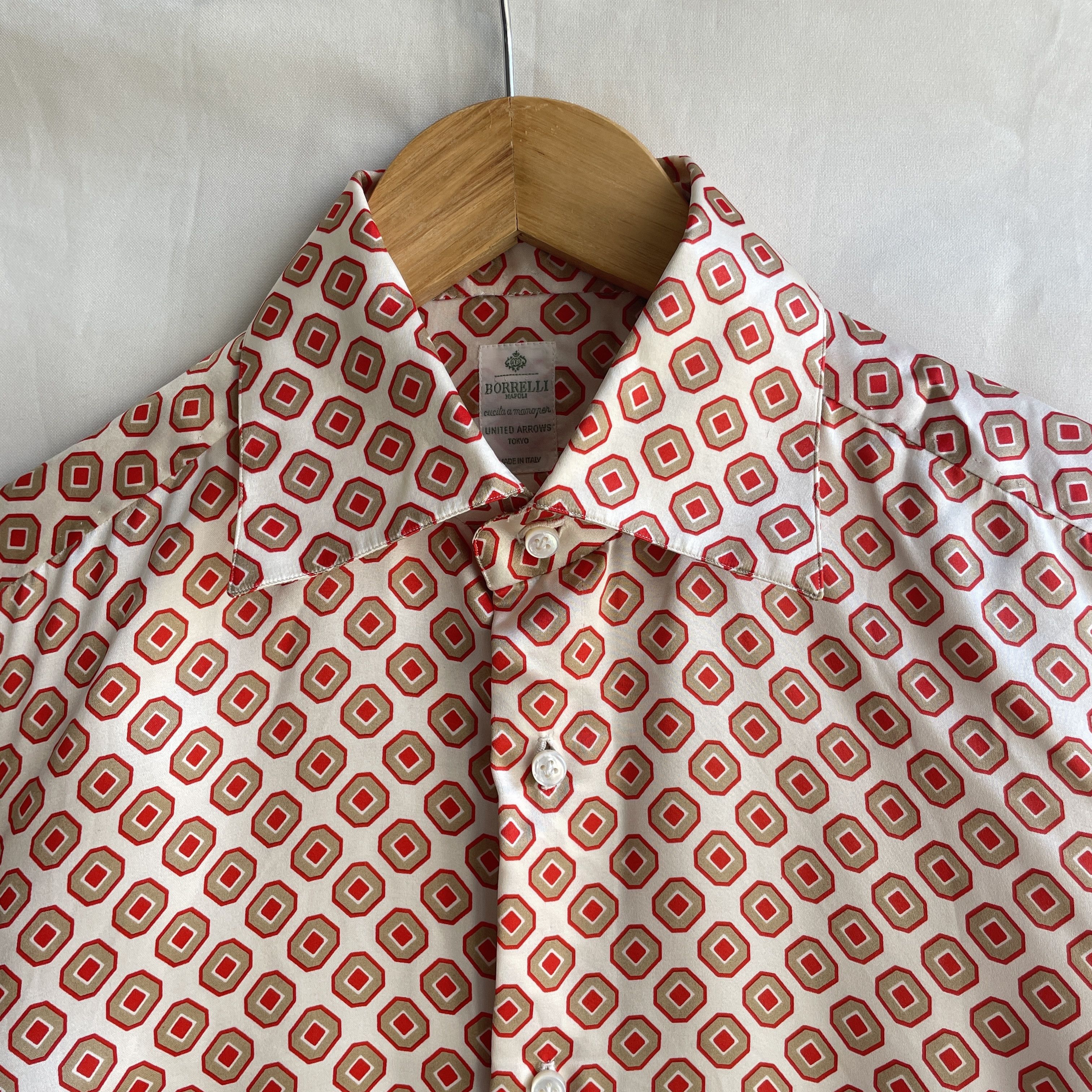 Luigi Borrelli Luigi Borrelli United Arrows Silk Geometrical Lounge Shirt Size US S / EU 44-46 / 1 - 4 Thumbnail