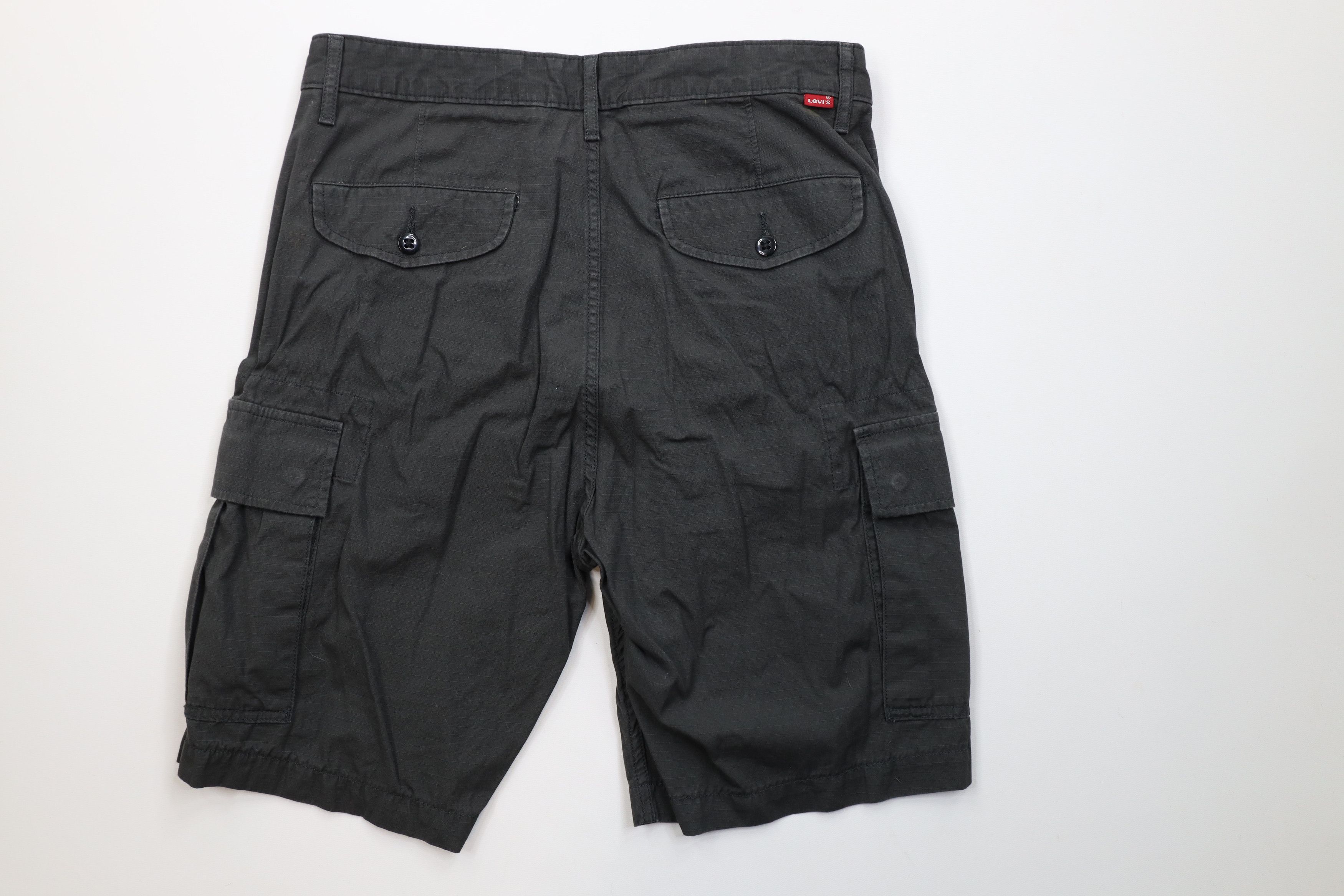 Levi's Vintage Y2K Levis Fit Ripstop Cargo Shorts Dark Gray Cotton Size US 31 - 7 Thumbnail