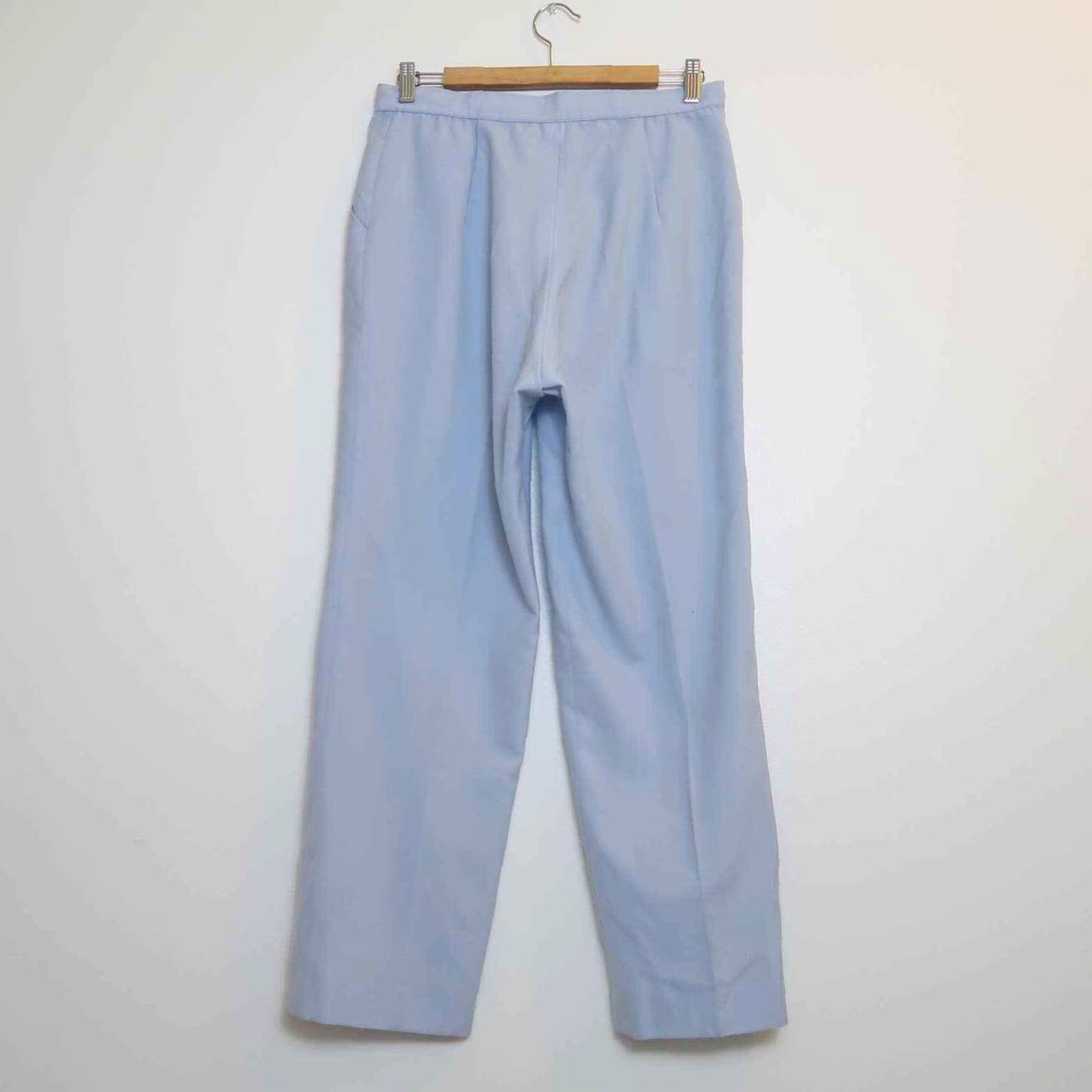 Vintage Vintage 80s Pastel Blue Straight Leg Trouser Pants Size L User: Vintage 80s Pastel Blue Straight Leg Trouser Pants Size L Size 36" / US 14 / IT 50 - 3 Thumbnail