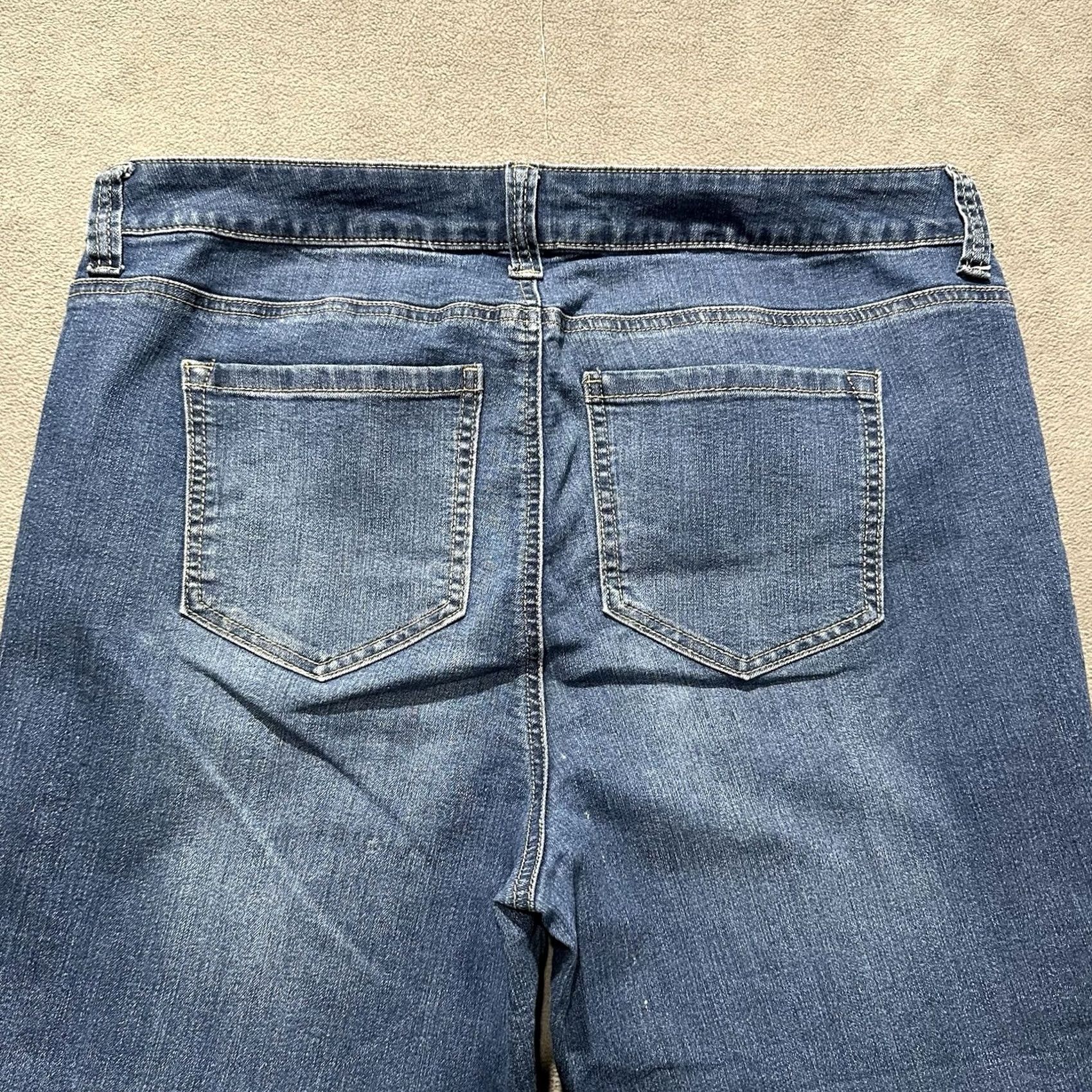 Denime Westport Jeans Womens 14 Blue Denim Striped Pattern Embroidered Relaxed GUC Size 36" / US 14 / IT 50 - 3 Thumbnail