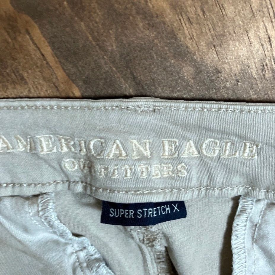 American Eagle Outfitters American Eagle Womens Pants Tan Mid Rise Skinny Super Stretch X 16 Regular Size 25" / US 0 / IT 36 - 4 Thumbnail