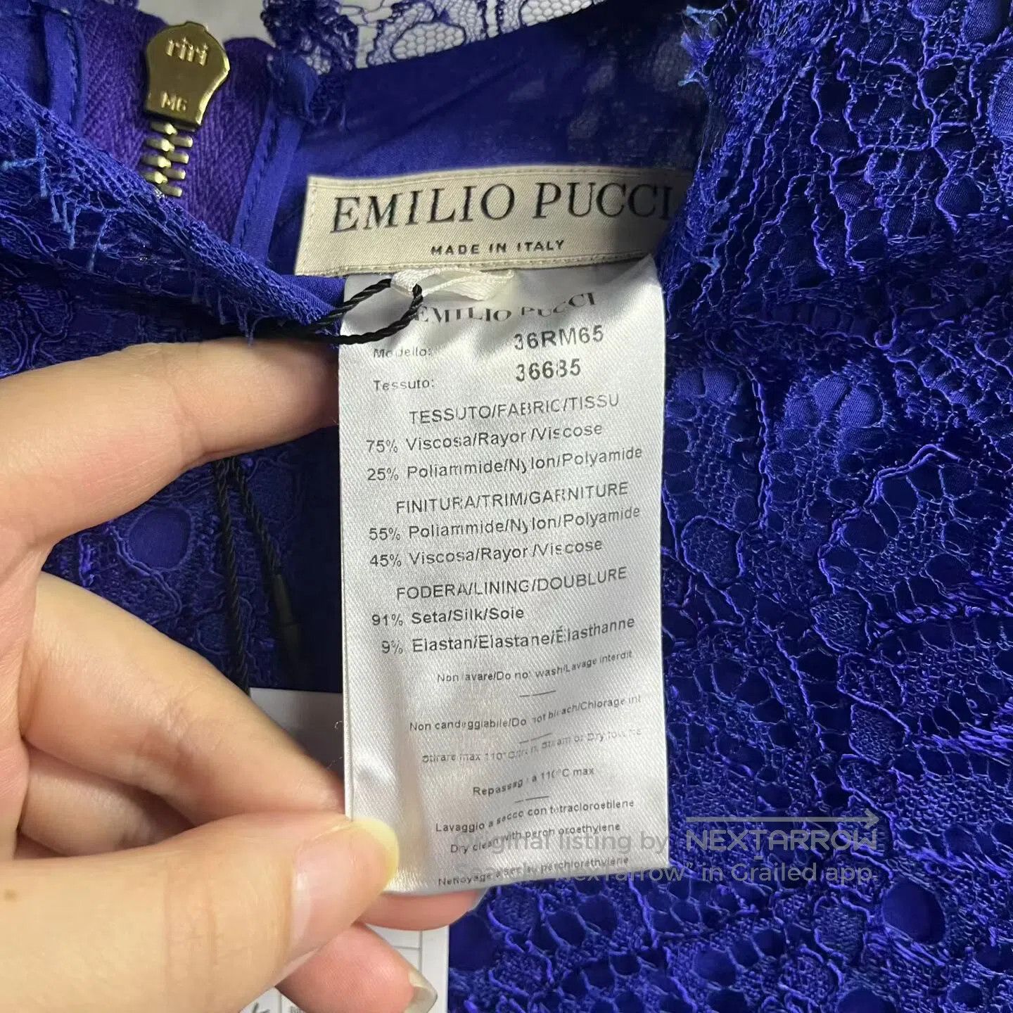 Emilio Pucci emilio pucci Blue, solid-color lace floral short-sleeved T Size S / US 4 / IT 40 - 3 Thumbnail