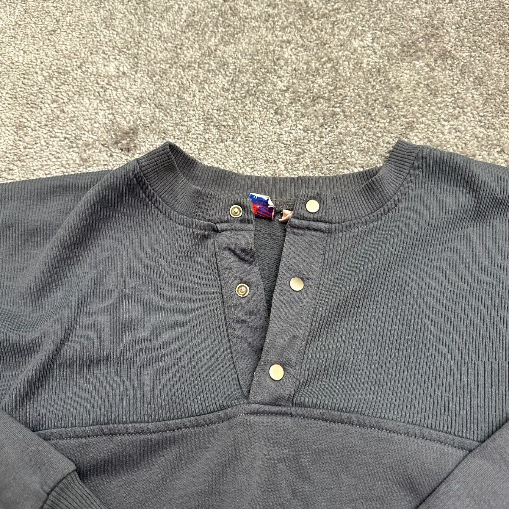 Vintage VINTAGE Cort Oder Sweatshirt Henley Pullover Casual Womens XL Dark Gray Size XL / US 12-14 / IT 48-50 - 4 Thumbnail