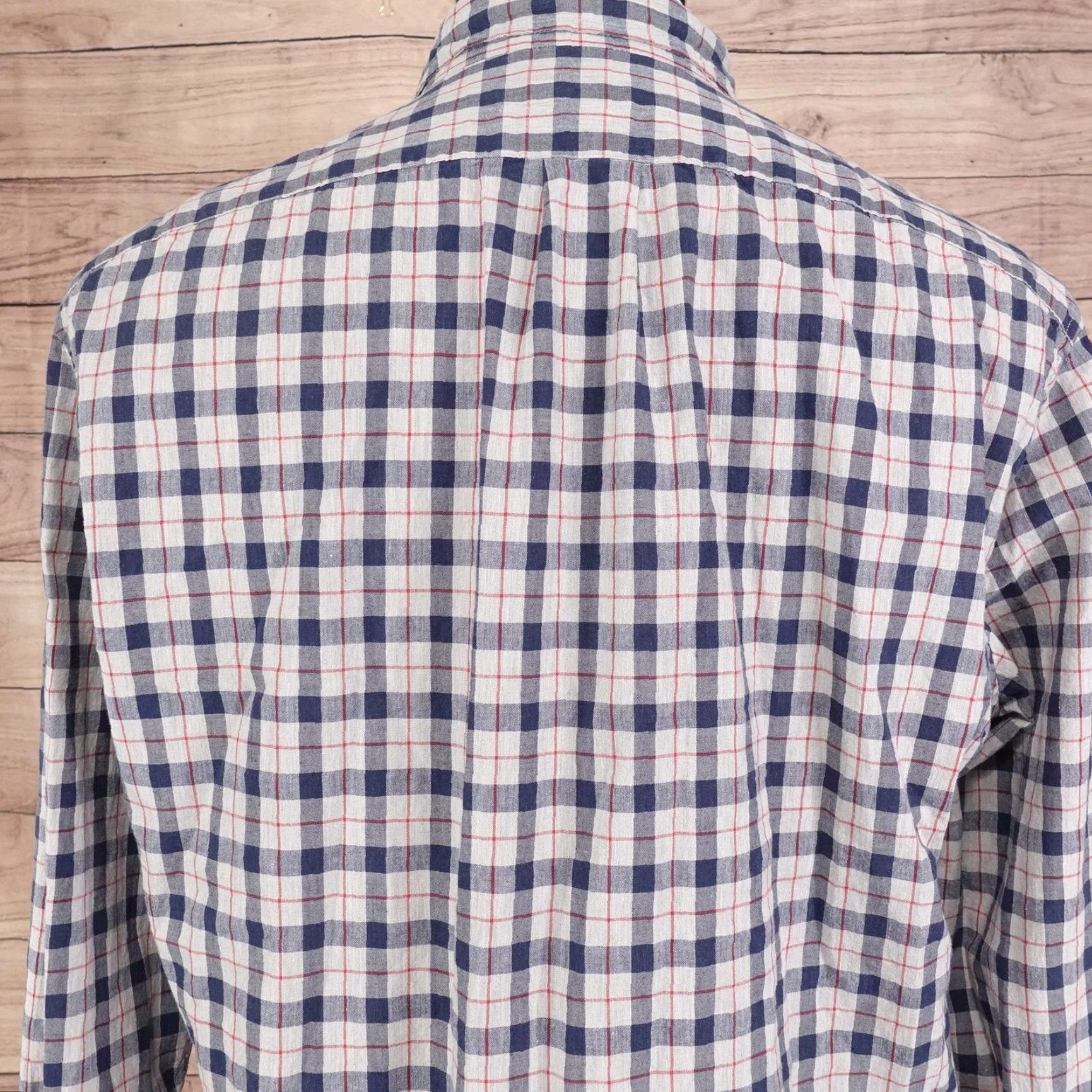 J.Crew VINTAGE J.CREW Shirt Men Large Blue Red Gray Plaid Button-Down Slim Secret Wash Stretch Adult Large Blue Plaid 90s or 2000s? Size US L / EU 52-54 / 3 - 5 Thumbnail
