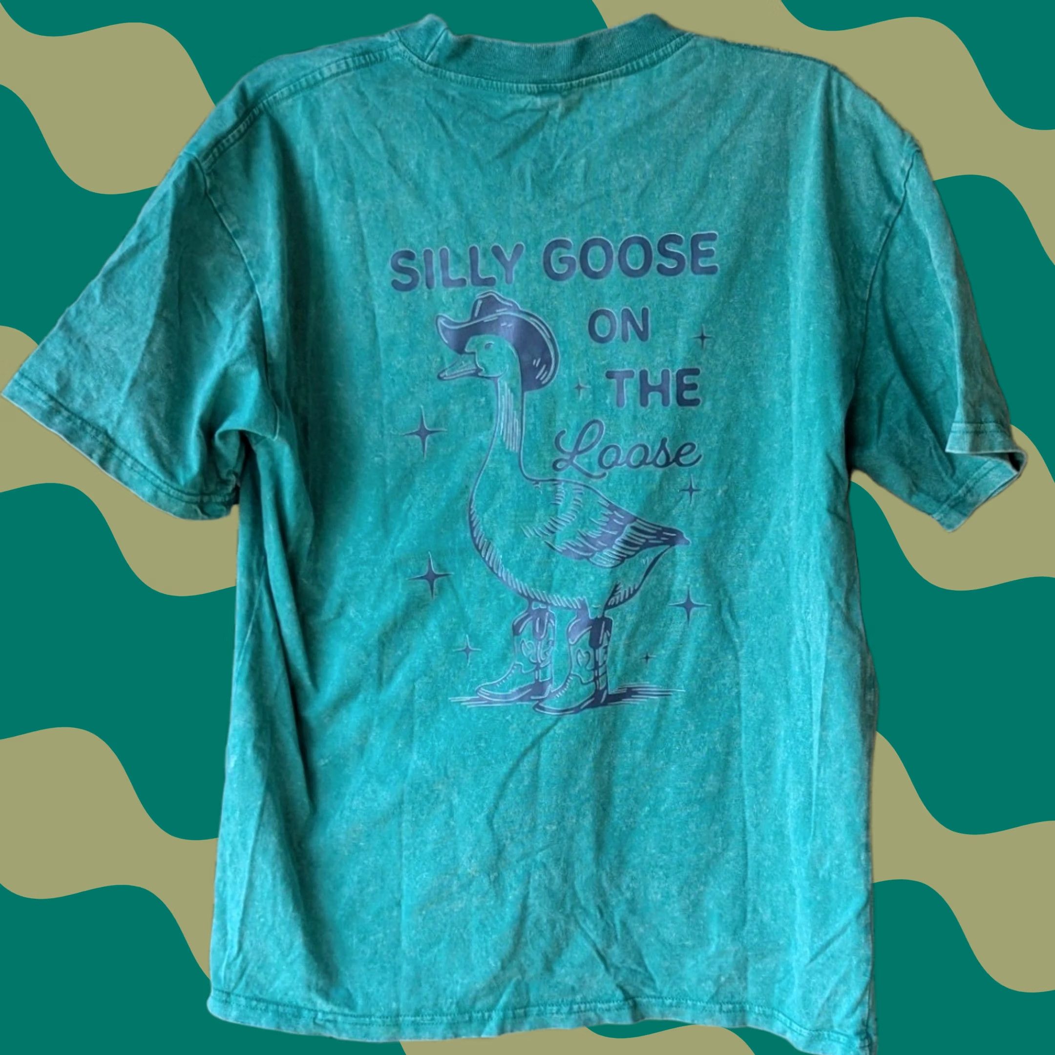 Altea Silly Goose on the Loose Graphic T-Shirt Teal Green Cotton Mens Sz S Crew Neck Short Sleeve Size US S / EU 44-46 / 1 - 1 Thumbnail