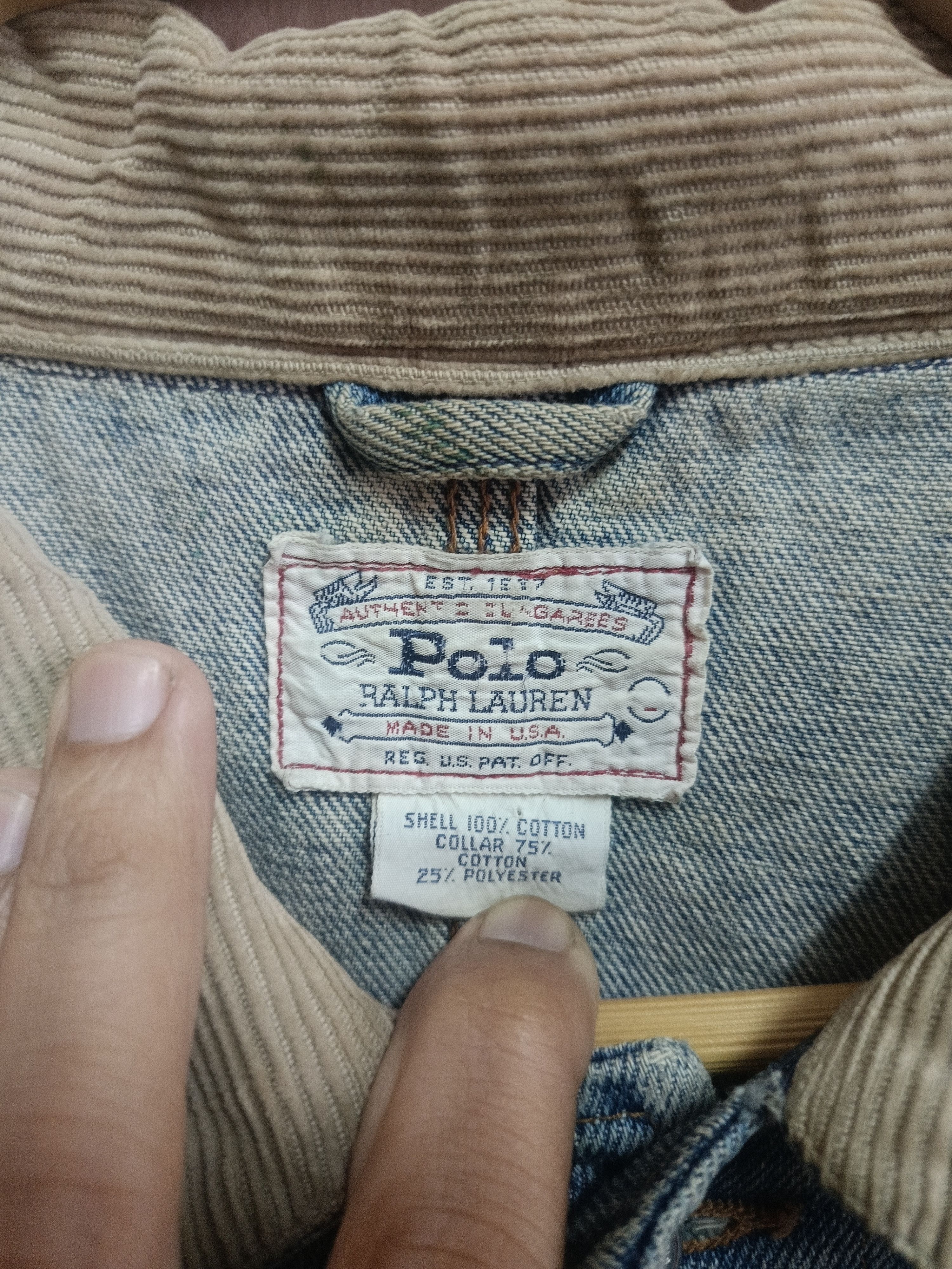 Polo Ralph Lauren Vintage 80s Polo RL Dungarees Denim jacket Size US L / EU 52-54 / 3 - 4 Thumbnail