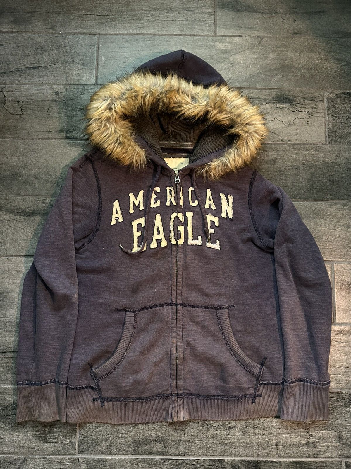 American Eagle Outfitters Custom American Eagle Fur Hoodie Size US M / EU 48-50 / 2 - 1 Thumbnail