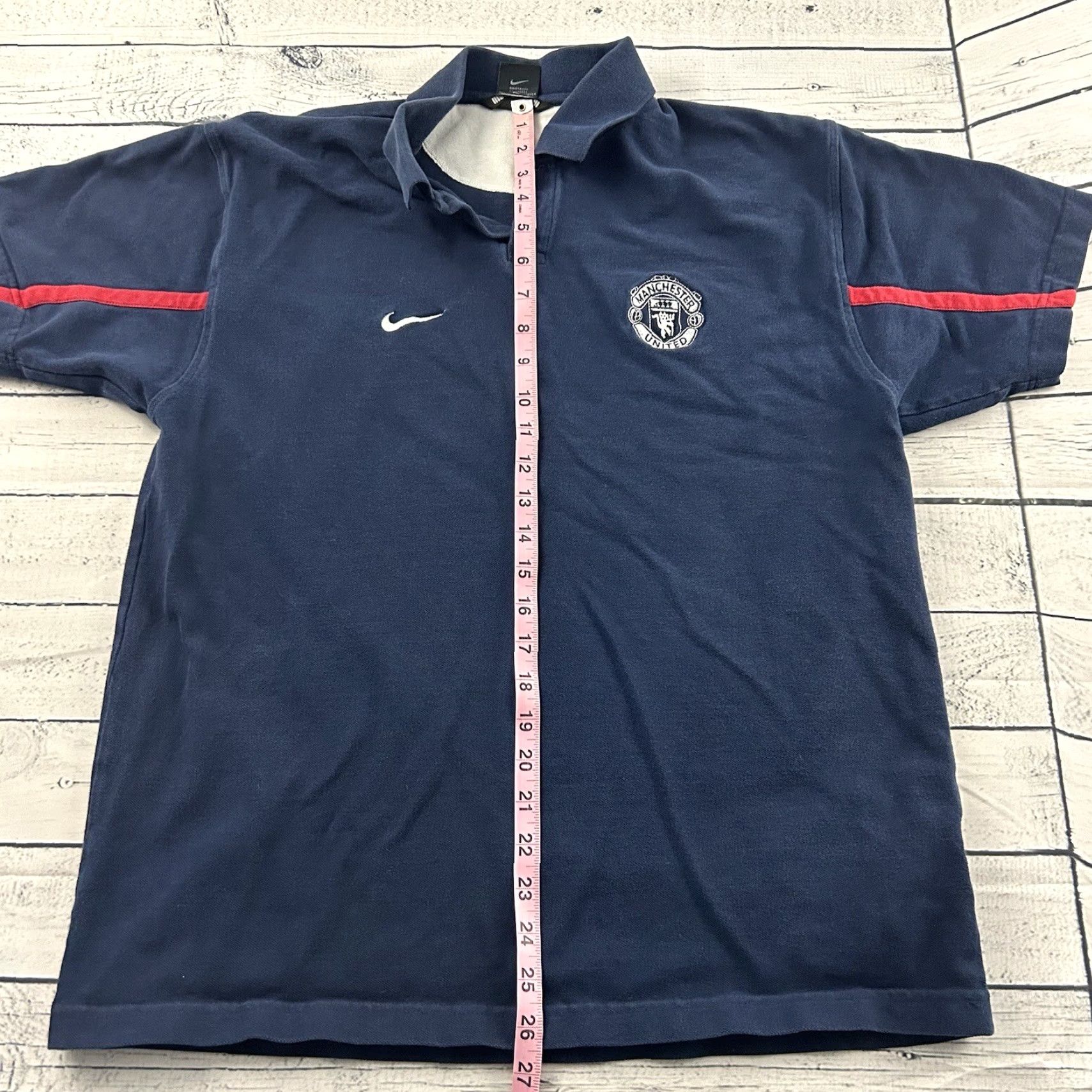 Nike VINTAGE Nike Manchester United Short Sleeve Polo Shirt Mens L Blue Size US L / EU 52-54 / 3 - 5 Thumbnail