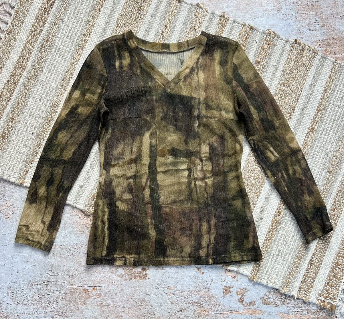 20471120 × Japanese Brand Vintage abstract mesh long sleeve Size S / US 4 / IT 40 - 1 Thumbnail