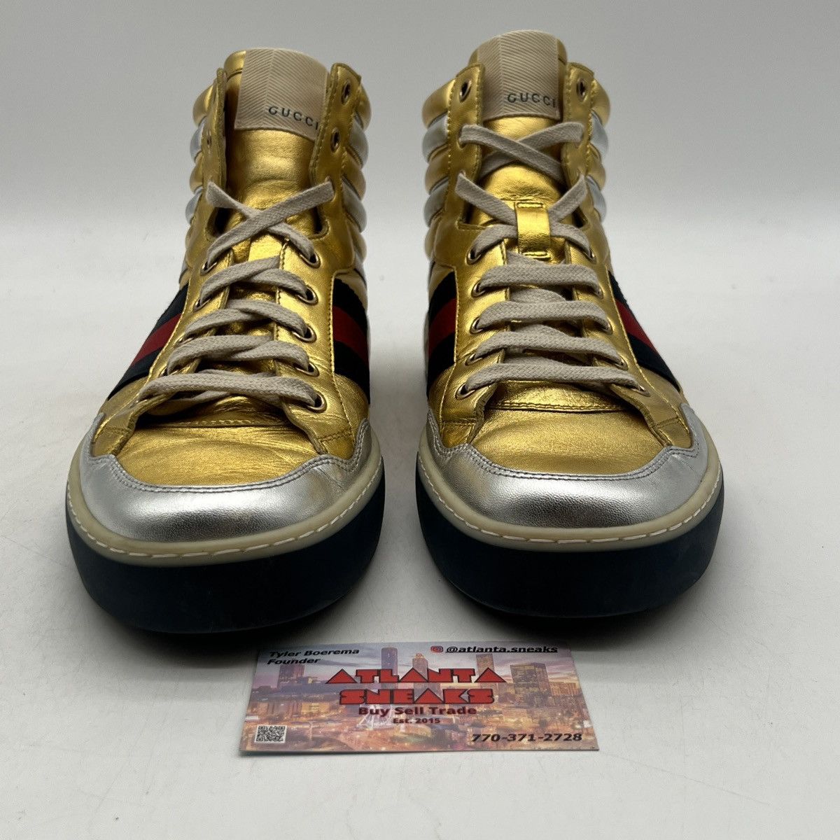 Gucci Gucci leather high metallic gold Size US 8.5 / EU 41-42 - 2 Thumbnail