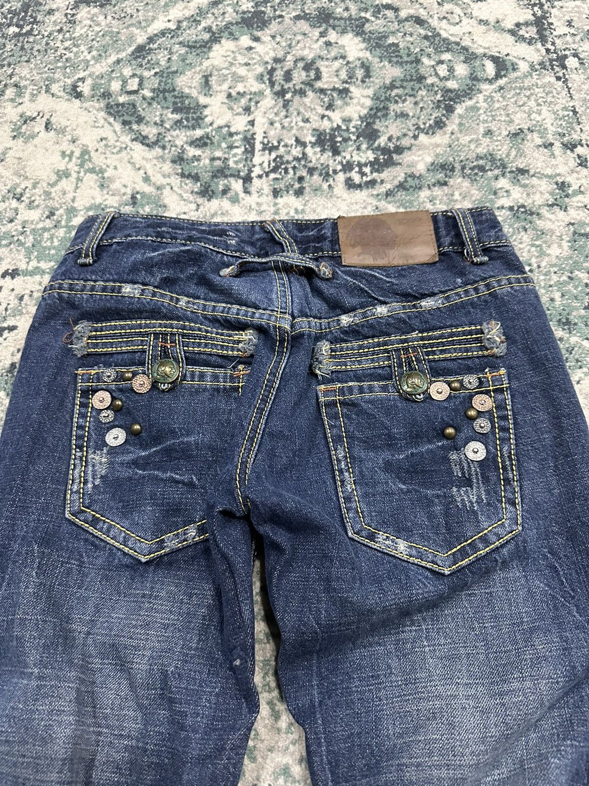 Japanese Brand Japanese Brand Studded Pocket Flare Denim Size US 28 / EU 44 - 9 Thumbnail
