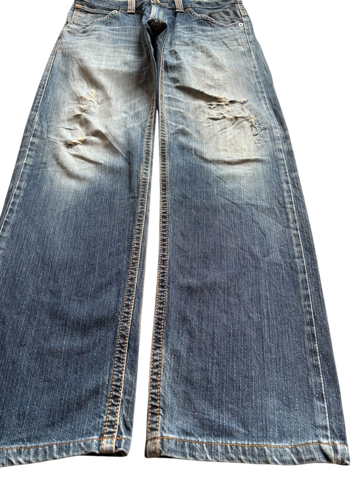 Edwin Exclusive Vintage Edwin Mud Wash Distressed Rip Loose Jean Size US 35 - 7 Thumbnail
