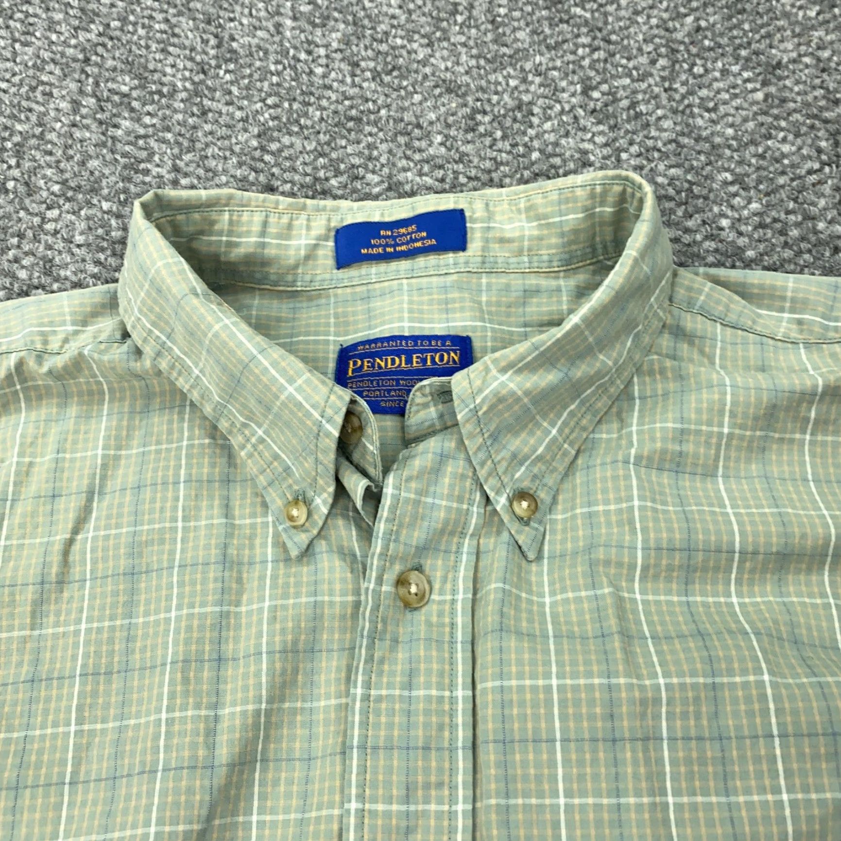 Pendleton VINTAGE Pendleton Shirt Mens XL Plaid Button-Down Long Sleeve Pocket Casual Outdoor Green Mens XL Size US XL / EU 56 / 4 - 4 Thumbnail
