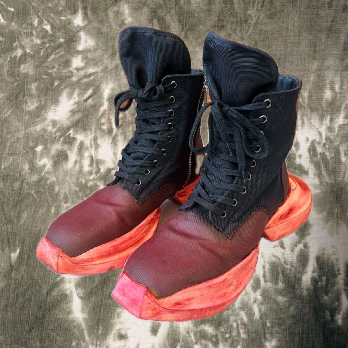 Rick Owens Drkshdw Rick Owens Drkshdw Army Abstract Boots Black