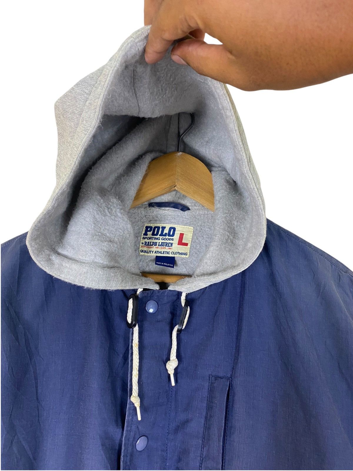 Polo Ralph Lauren × Vintage Vintage 1991 Polo Ralph Lauren Button Up Bomber Hoodie Size US L / EU 52-54 / 3 - 7 Thumbnail