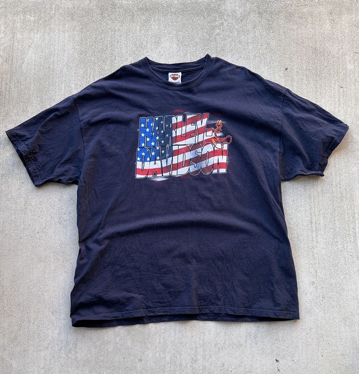 Harley Davidson × Vintage Harley Davidson Tee Shirt Men Size 3XL American Flag Spell Size US XXL / EU 58 / 5 - 1 Thumbnail