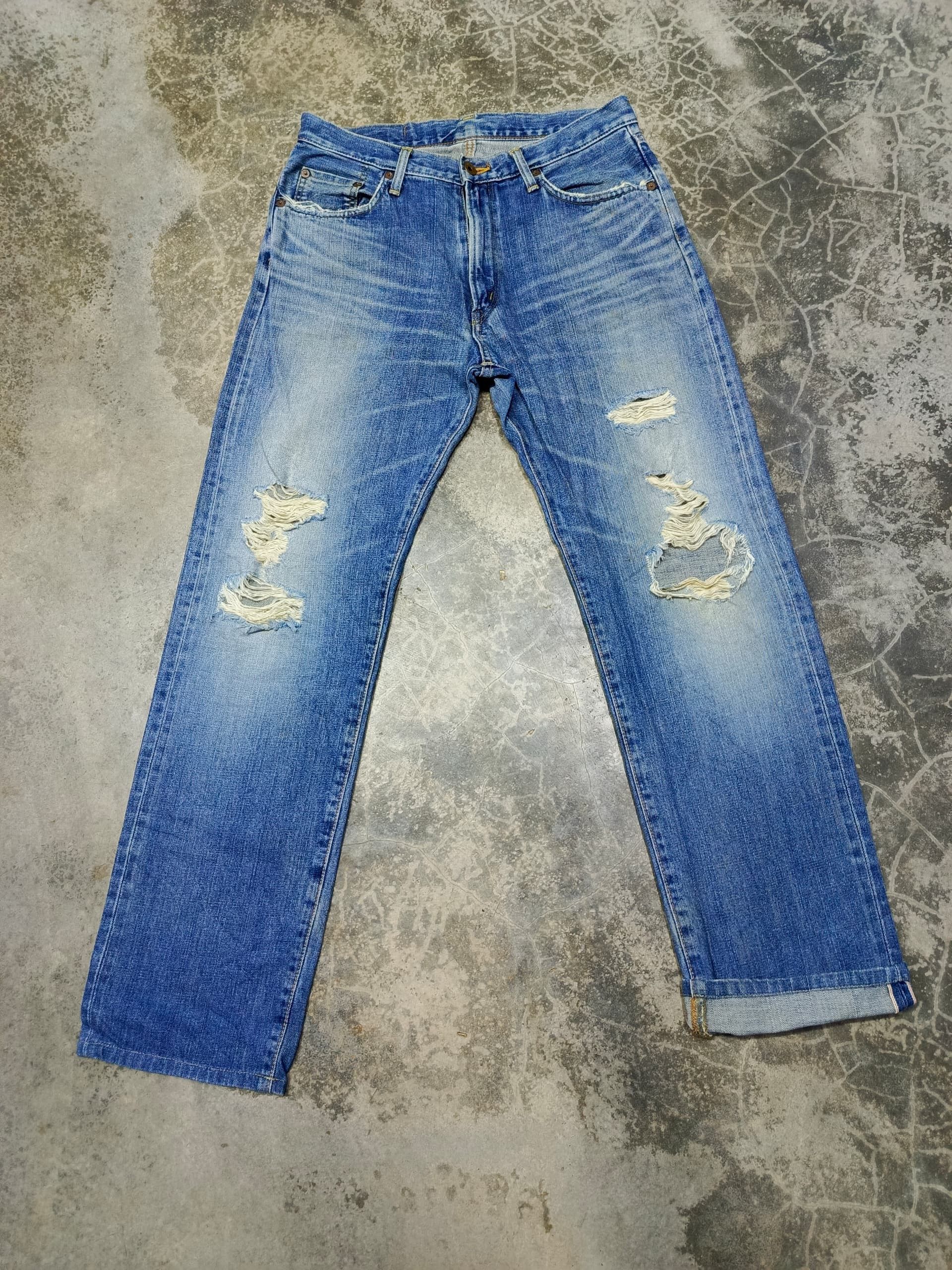 Tornado Mart Vintage edwin distressed 505XX selvedge jeans Size US 32 / EU 48 - 1 Thumbnail