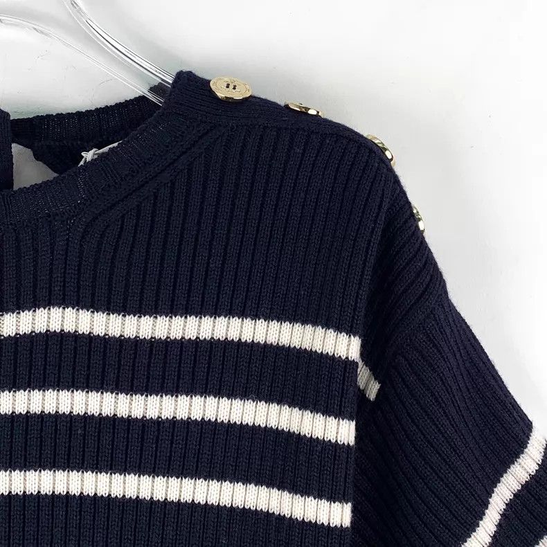 Dior Dior Colour-blocked striped wool back hollow round-neck sh Size XXS / US 00 / IT 34 - 3 Thumbnail