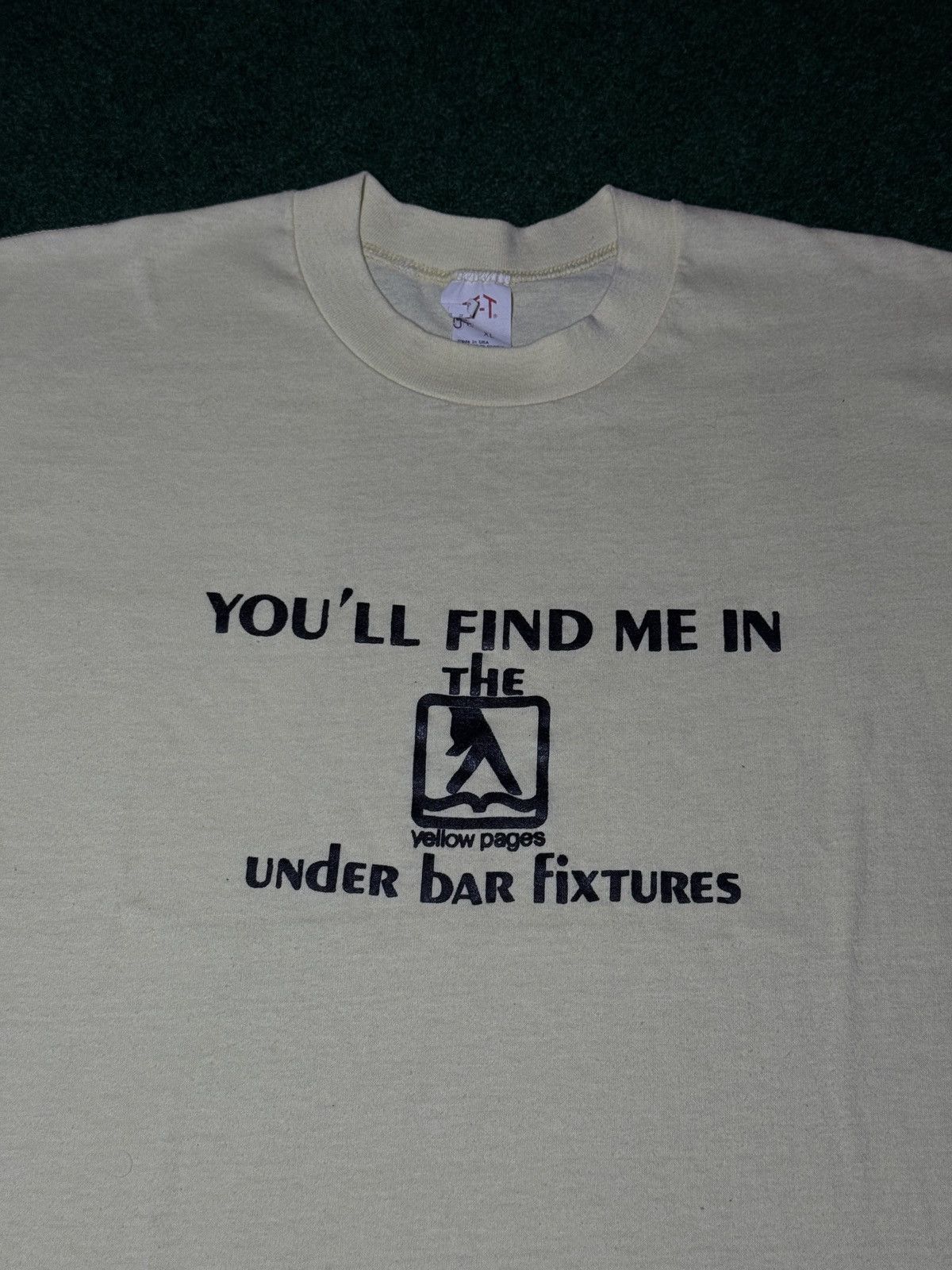 Vintage Vtg 80s Yellow Pages Bar Fixture Humor Retro Grunge T Shirt Size US XL / EU 56 / 4 - 2 Thumbnail