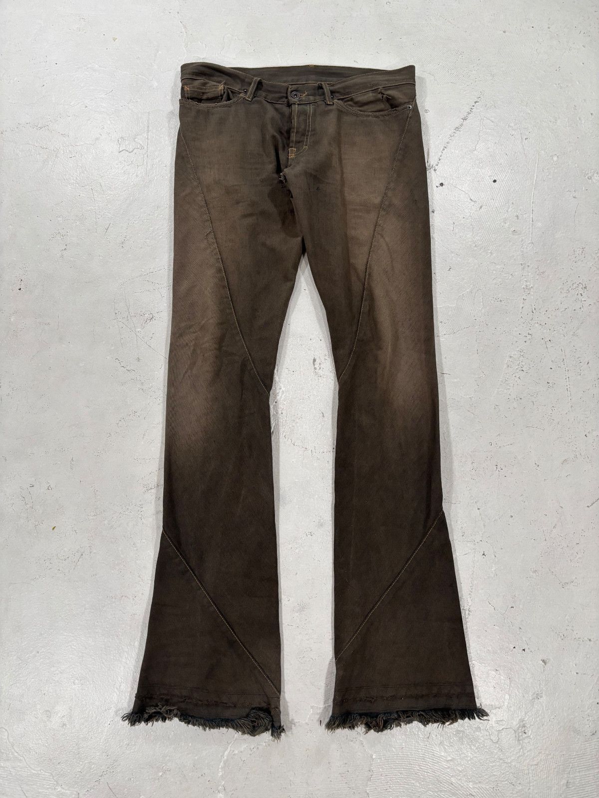 Rick Owens × Rick Owens Drkshdw Rick Owens Spiral Cut Flared Denim