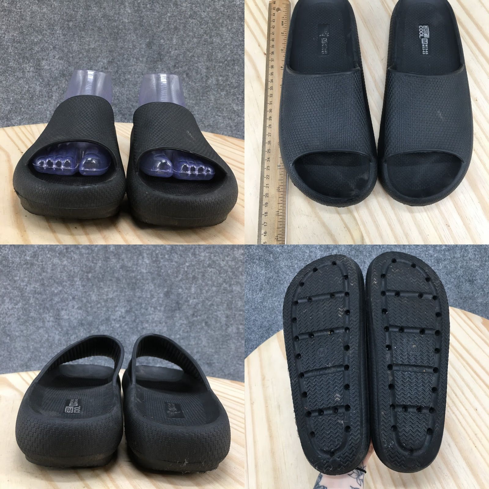 Vintage 32 Degrees Sandals Mens 5.5 Womens 7.5 Casual Slip On Slide Flat Black Rubber Mens Womens Slip On Sandal Flat Rubber Black 32 Degrees Size US 8 / IT 38 - 8 Thumbnail