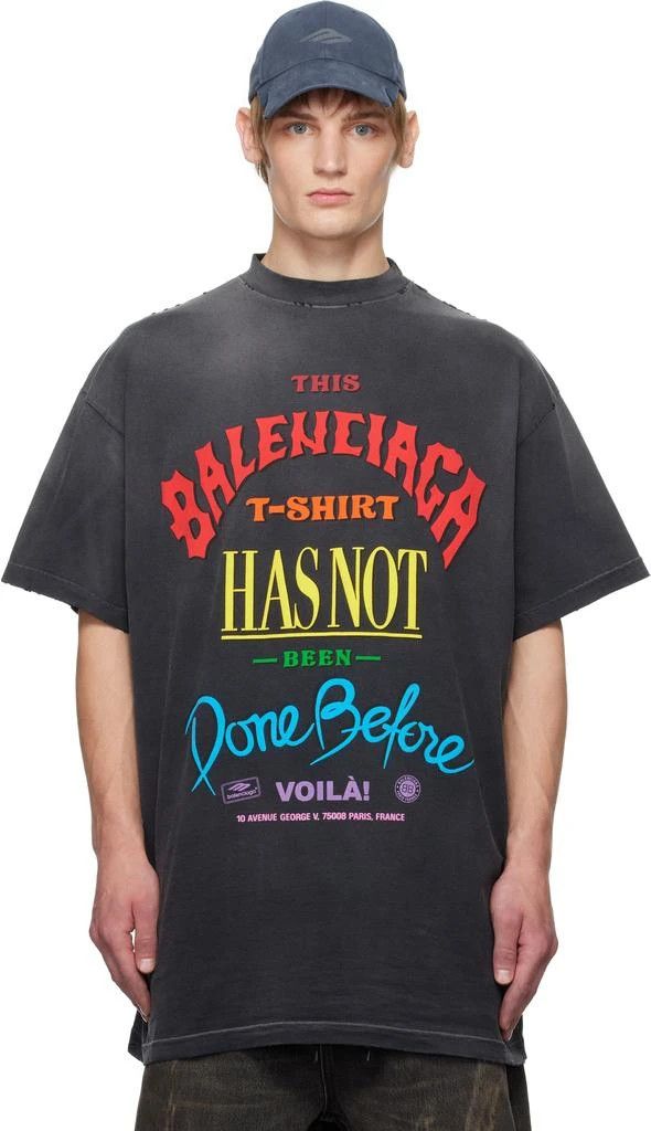 Balenciaga o1s1wg110326 Not Been Done T-Shirt Oversized in Grey Size US M / EU 48-50 / 2 - 1 Thumbnail