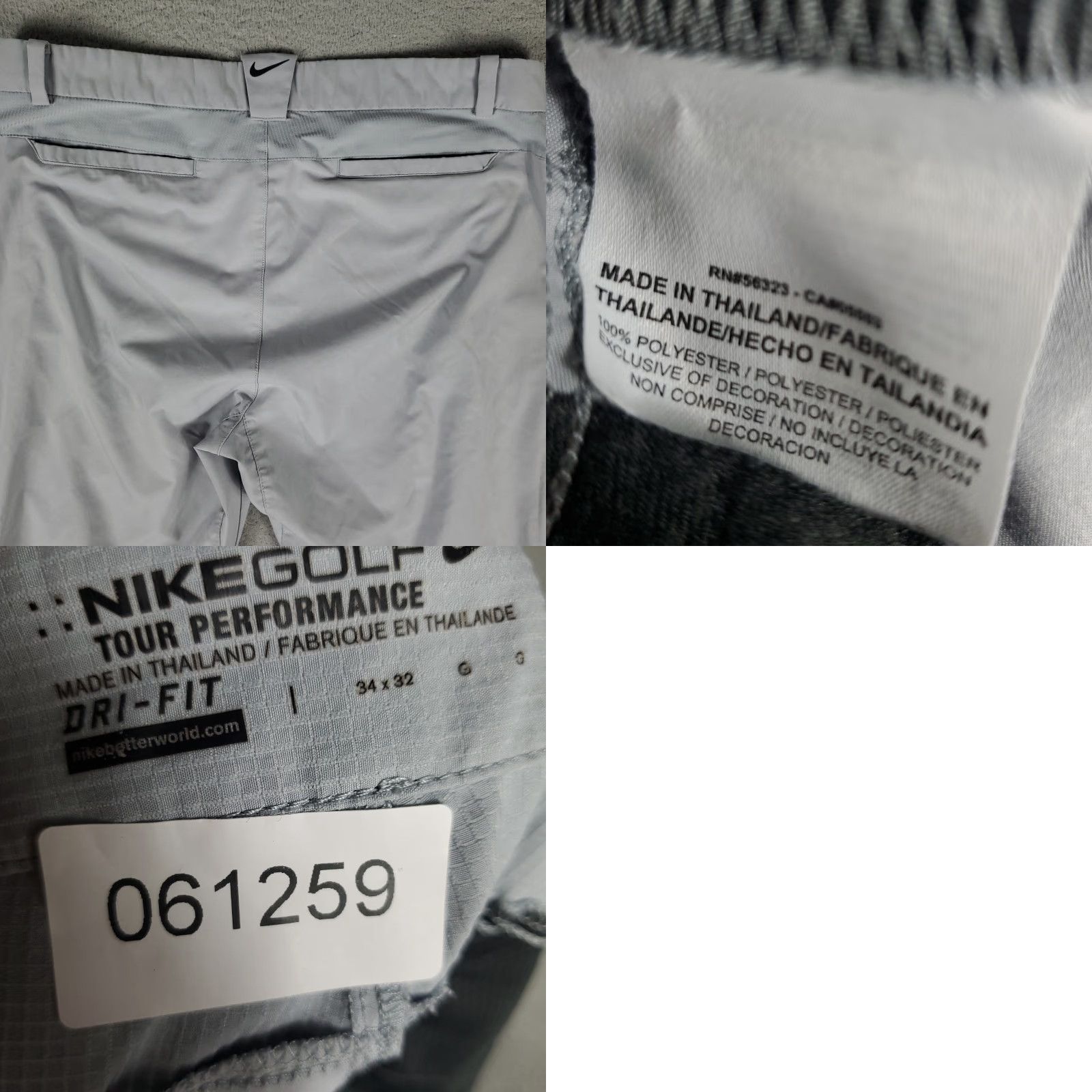 Nike Nike Pants Mens Size 34x31 Gray Dri Fit Golf Flat Front Chino Trousers Size US 34 / EU 50 - 8 Thumbnail