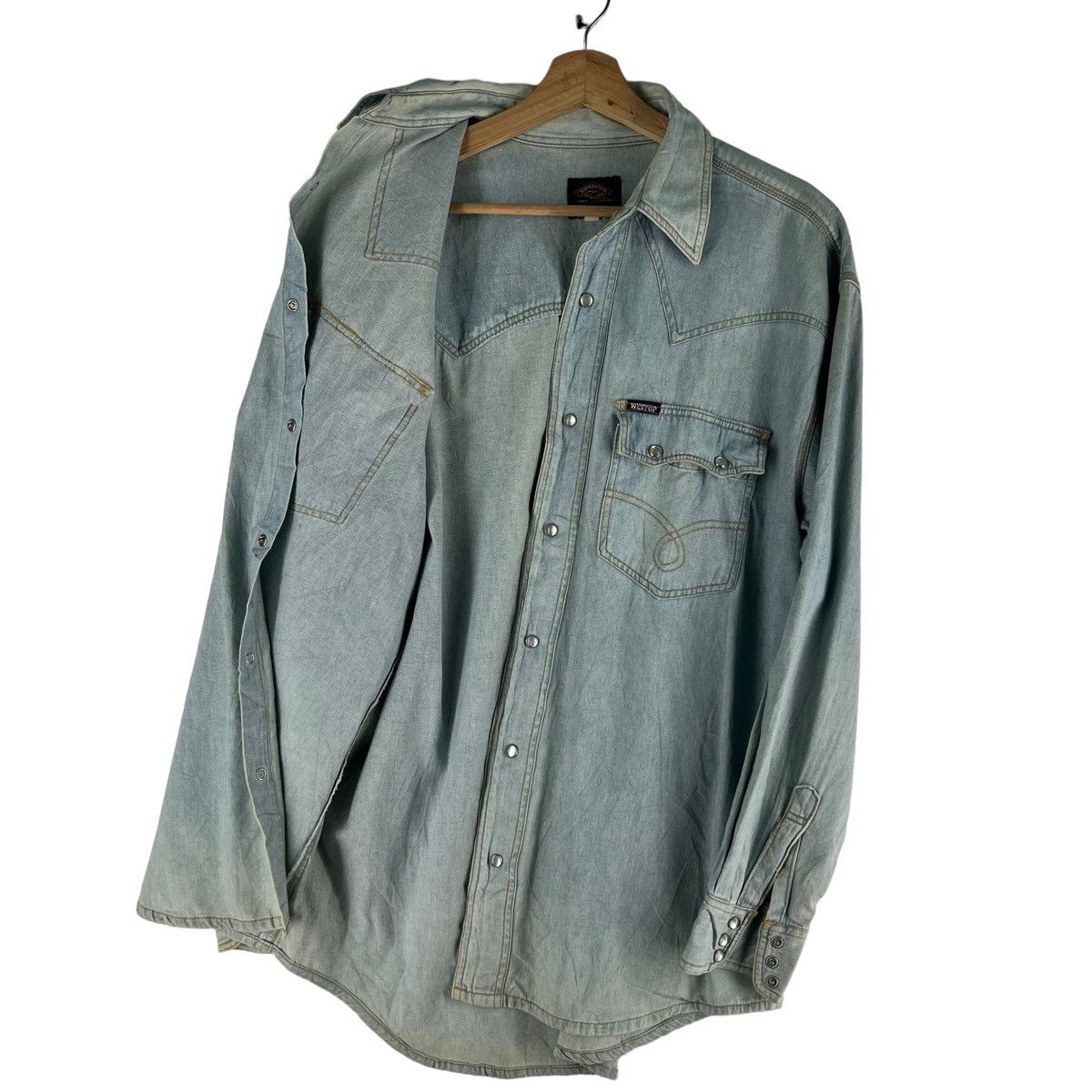 Japanese Brand 🔥VINTAGE SHIRT JACKET COWBOY CAMBREY WESTCR ISSEY MIYAKE Size US M / EU 48-50 / 2 - 7 Thumbnail