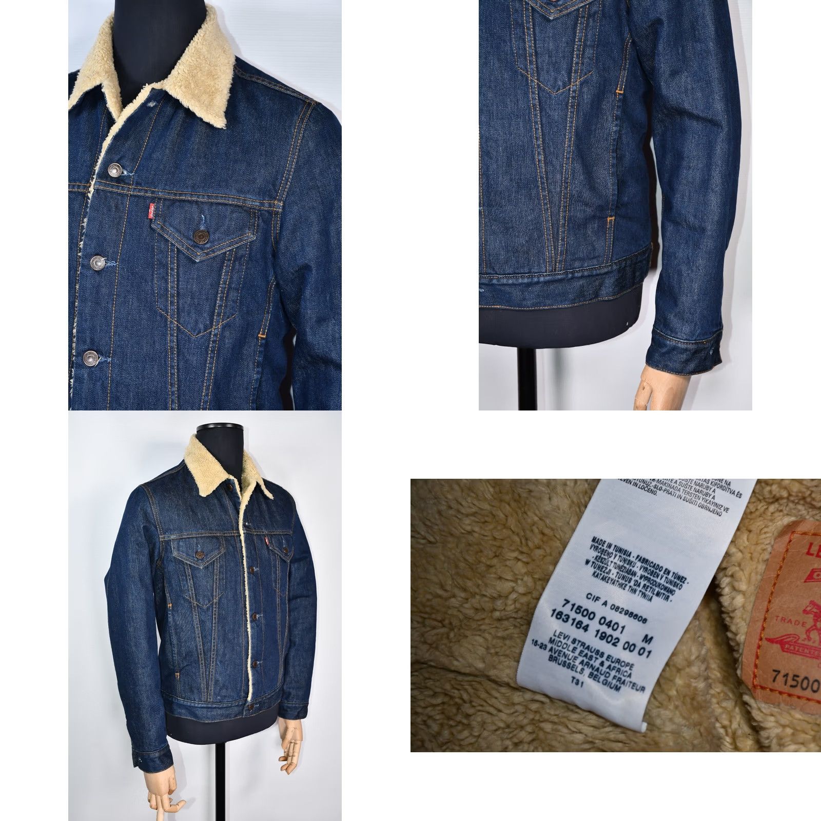 Levi's Levi's Jacket Denim Trucker 71500 M Men Blue Lined Sherpa Size M Denim Jacket Winter Fall Jeans Outer Shell Cotton Solid Button Casual 90s Size US M / EU 48-50 / 2 - 8 Thumbnail