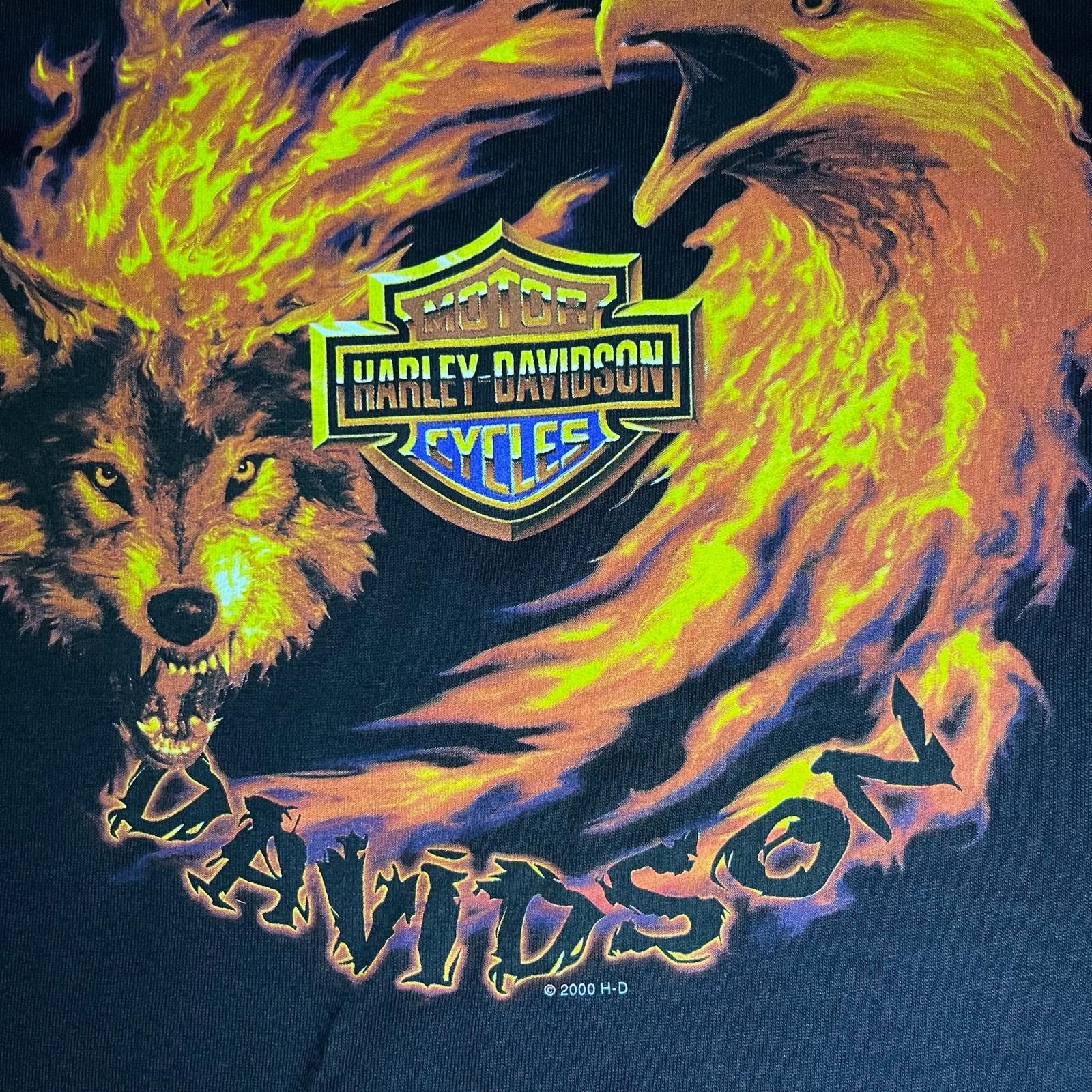 Harley Davidson 🔥 Harley-Davidson Flame Wolf & Eagle Tee – Size XL Size US XL / EU 56 / 4 - 5 Thumbnail