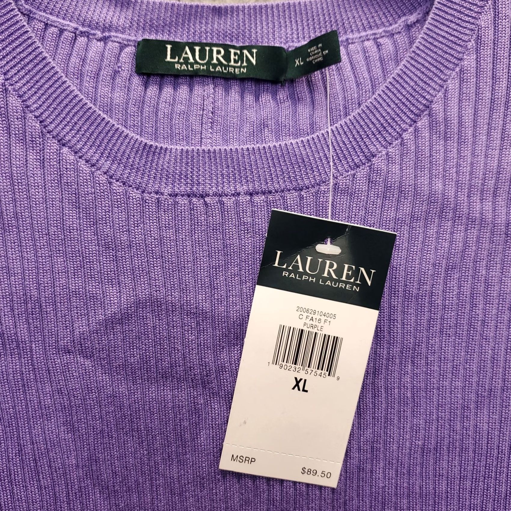 Ralph Lauren Lauren Ralph Lauren Sweater Womens XL Purple Ribbed Knit Sleeveless Pullover Size XL / US 12-14 / IT 48-50 - 5 Thumbnail