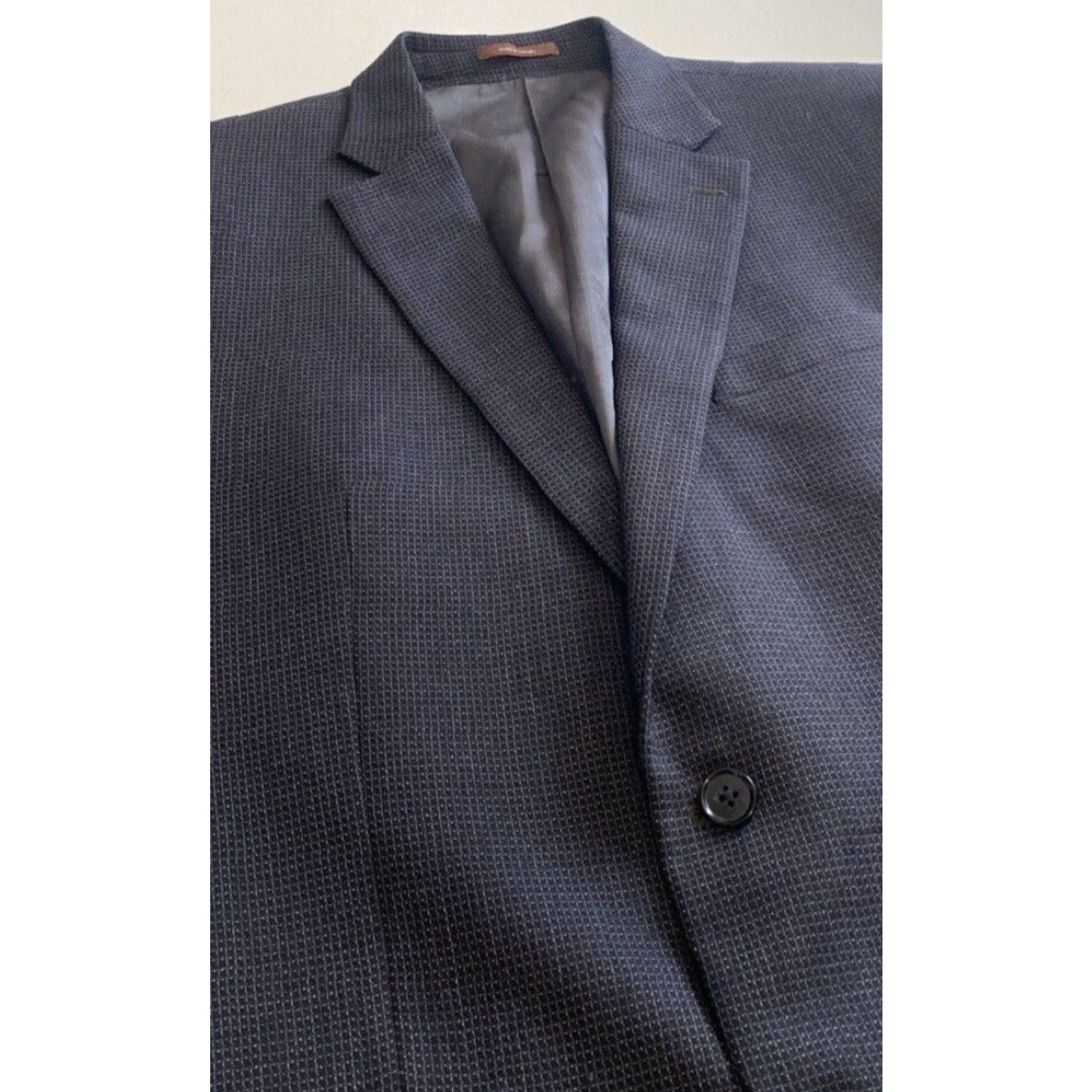 Peter Millar Peter Millar Blazer Jacket Wool Charcoal 42 Mens Single-Breasted Two-Button Vintage Check Blazer Size 42R - 7 Thumbnail
