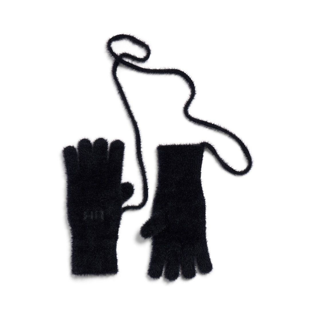 Balenciaga o1w1db10126 Size: M / Furry Gloves in Black Size ONE SIZE - 2 Thumbnail
