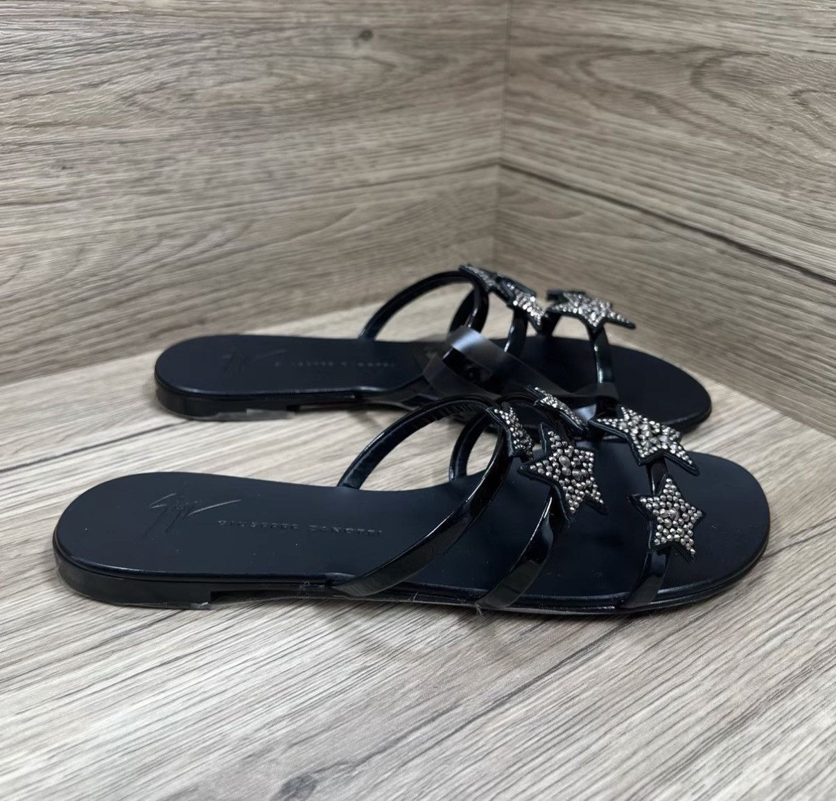 Giuseppe Zanotti Giuseppe Zanotti GZ Black Rhinestone Star Mule Slides J41 Size US 7.5 / IT 37.5 - 4 Thumbnail