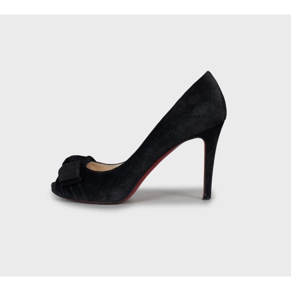 Christian Louboutin Christian Louboutin Black Suede Bow Heels - Size EU 36 Size US 5 / IT 35 - 1 Thumbnail