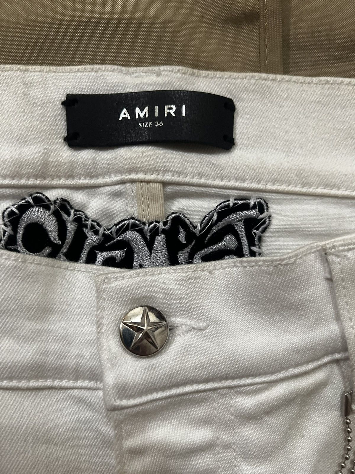 Amiri Amiri x Chemist White Star Patch Jeans size 36 $2500 Size US 36 / EU 52 - 2 Thumbnail