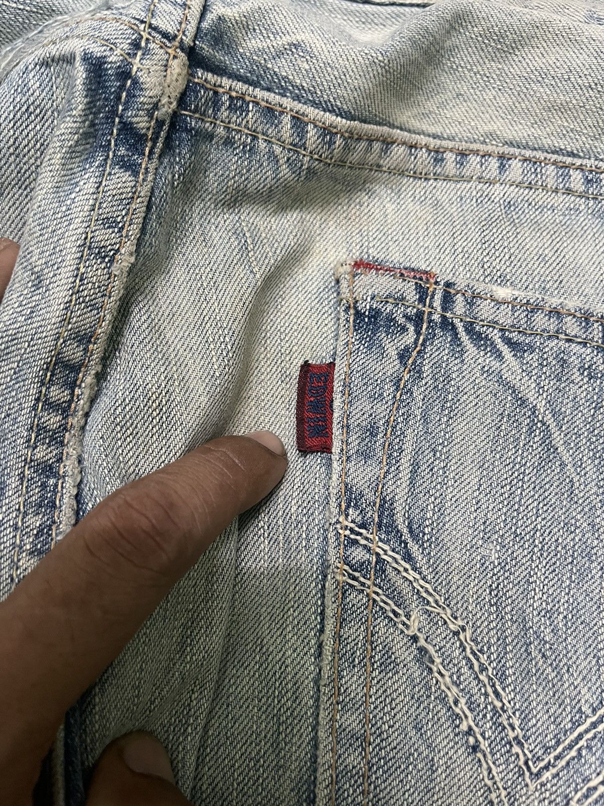Edwin 2000s EDWIN 503 JEANS RARE DESIGN DISTRESSED Size US 36 / EU 52 - 18 Thumbnail