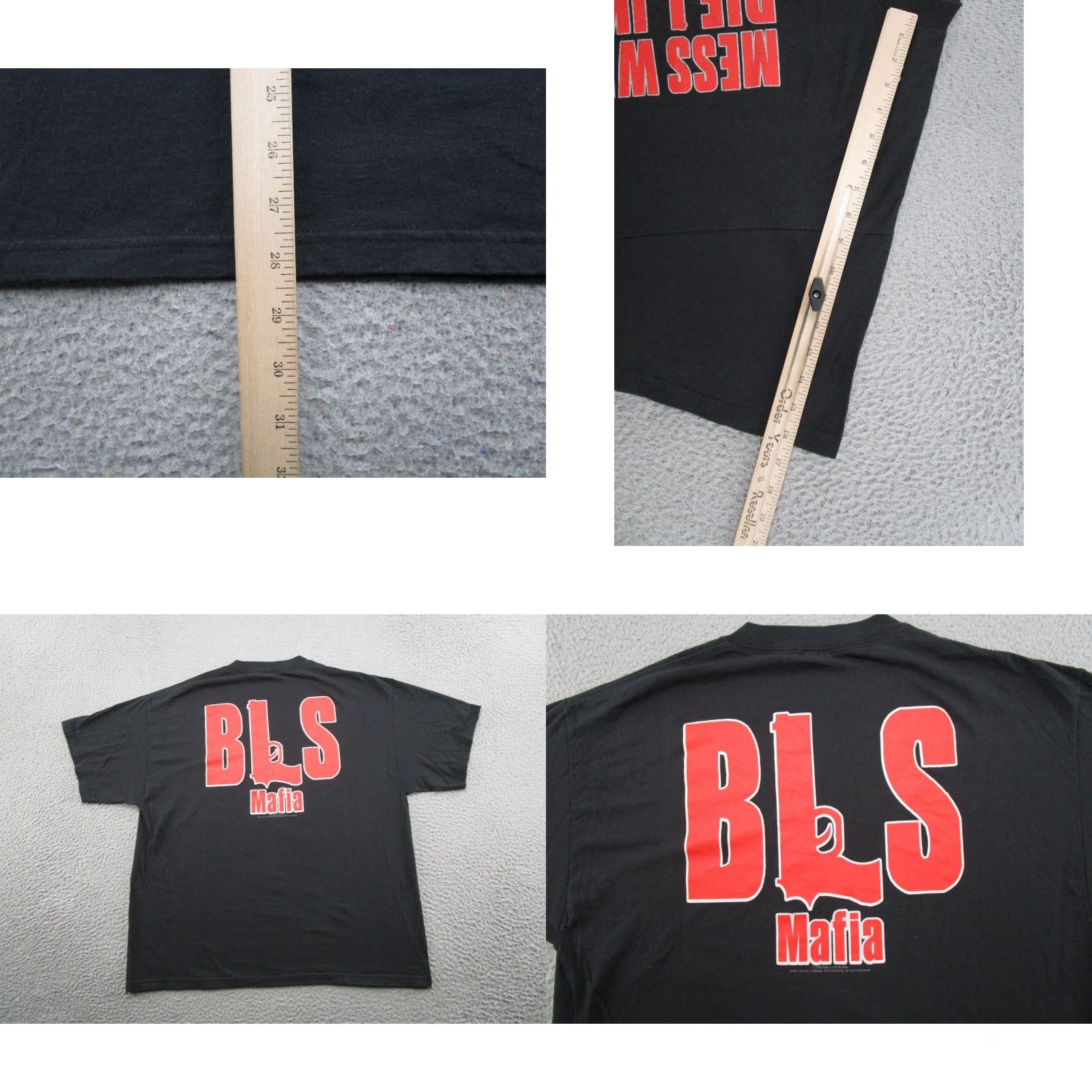 Delta VINTAGE Delta T-Shirt Men’s XL Black Band Metal BLS Mafia Graphic Print Short Sleeve Crew Neck Logo Double-Sided 2000-2009 Dark Size US XL / EU 56 / 4 - 8 Thumbnail