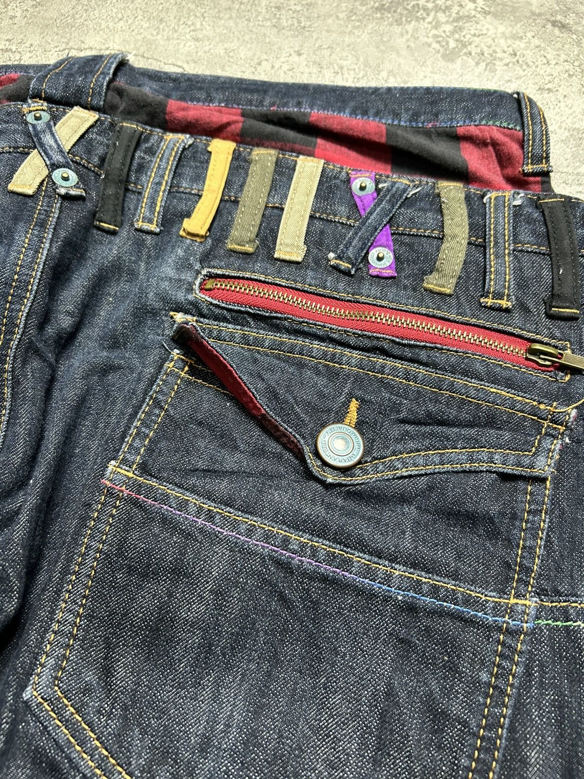 Japanese Brand Sorridere Double Waist Big Logo Denim Jeans Kapital Style Size US 36 / EU 52 - 9 Thumbnail
