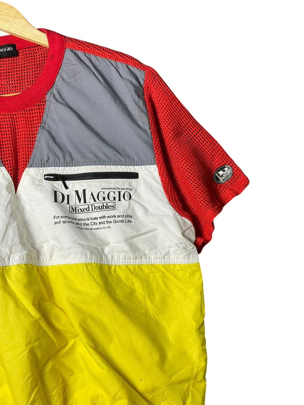 Japanese Brand × Vintage DIMAGGIO Colour Block Back Knitted Pullover Shirt (97) Size US XS / EU 42 / 0 - 2 Thumbnail