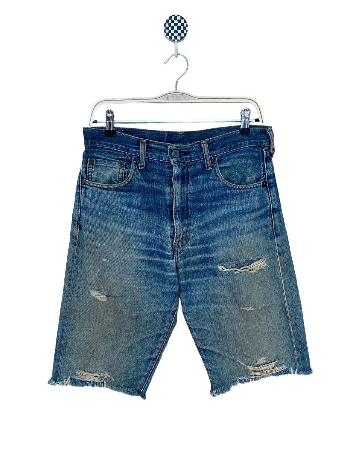 image of Levis Vintage Brand Levi’S 502 Big E Short Jeans 1990S in Denim, Men's (Size 30)
