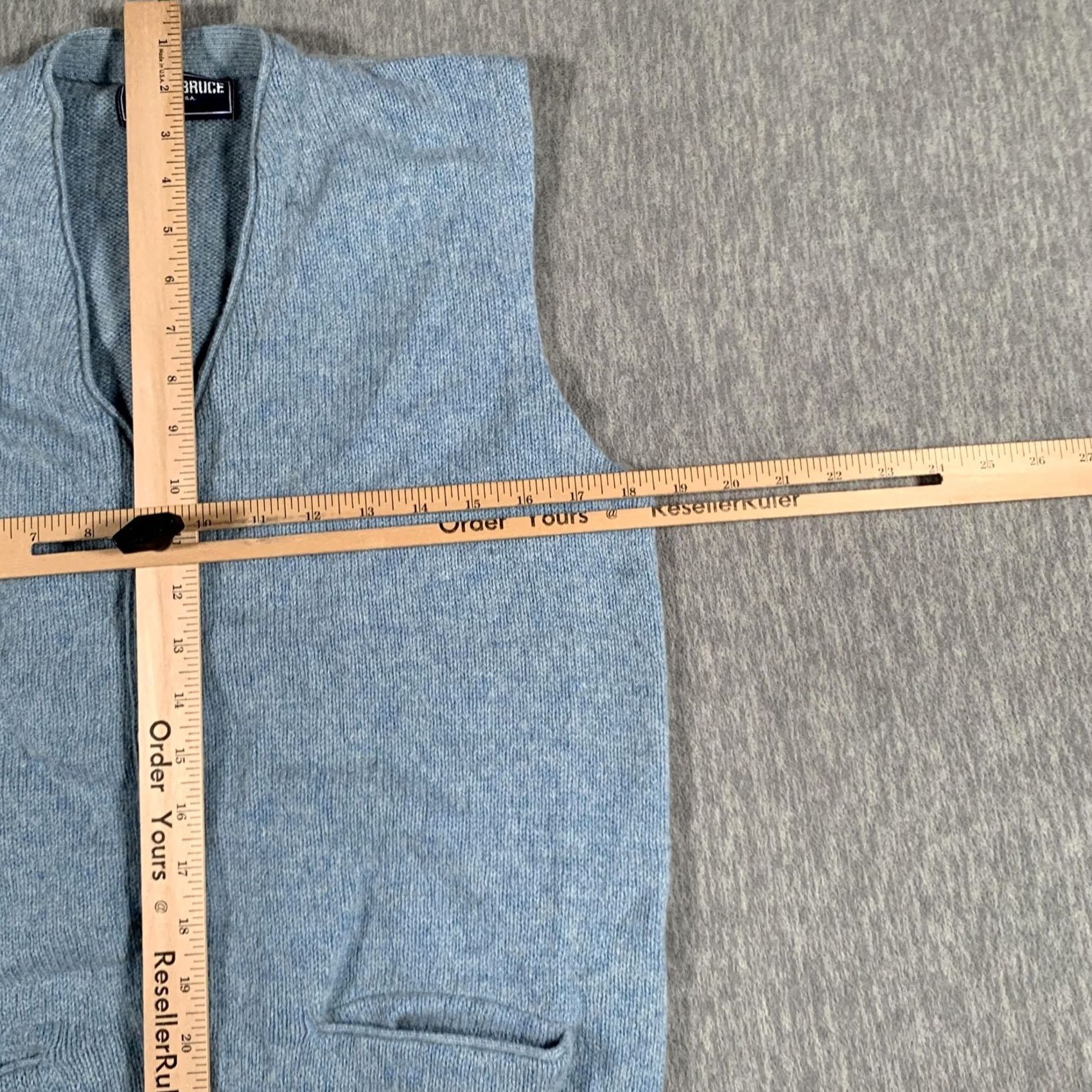 Vintage VINTAGE Robert Bruce Sweater Vest Mens Large Light Blue Knit Button Front Made USA Size US L / EU 52-54 / 3 - 6 Thumbnail
