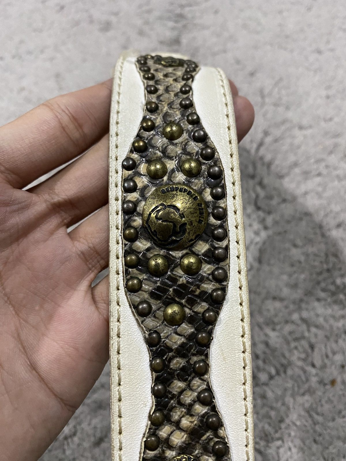 Seditionaries NEED GONE ‼️Red Pepper Snakeskin Studded Belt Genuine Leather Size ONE SIZE - 5 Thumbnail