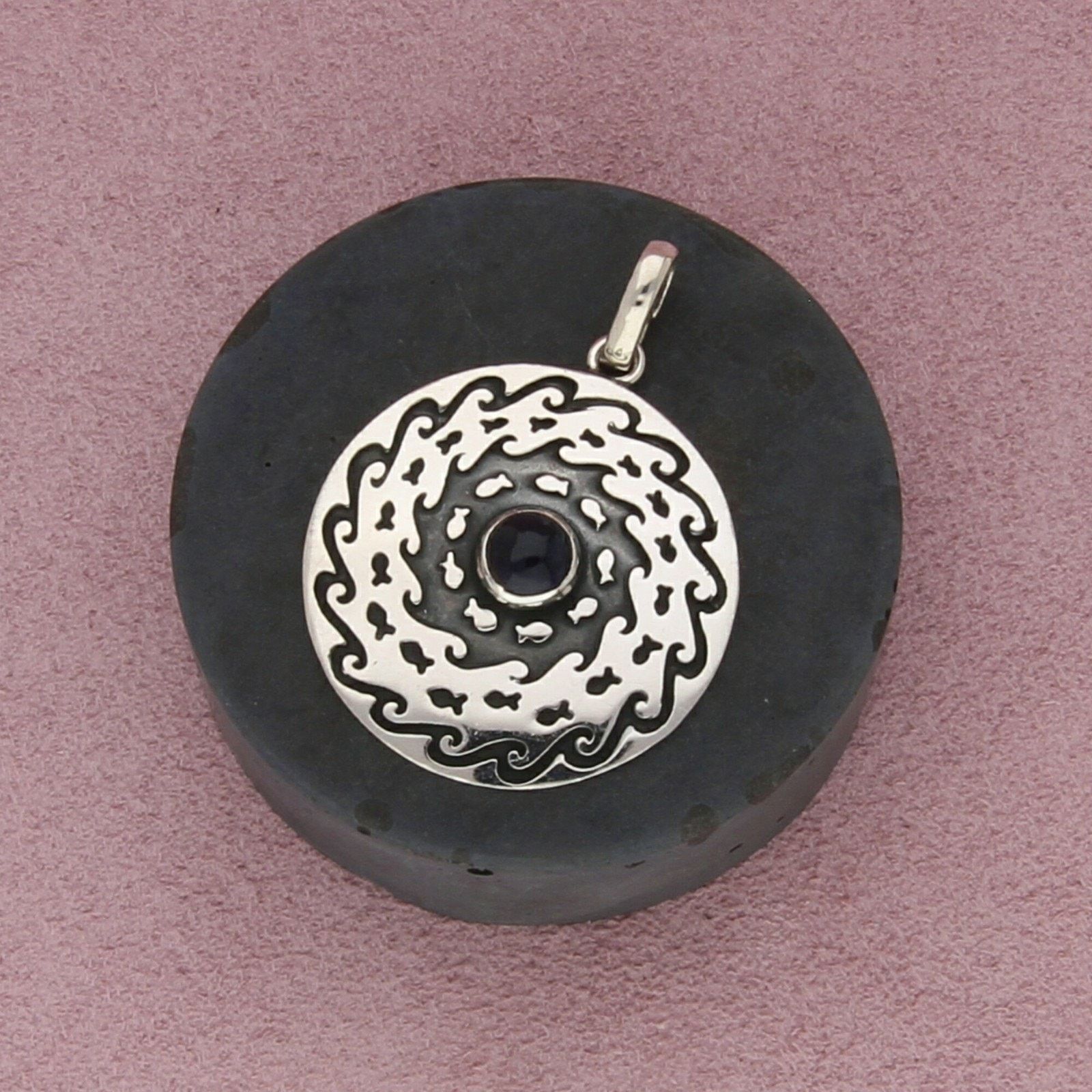 Sterling Silver sterling silver vintage amethyst disc pendant Size ONE SIZE - 1 Thumbnail