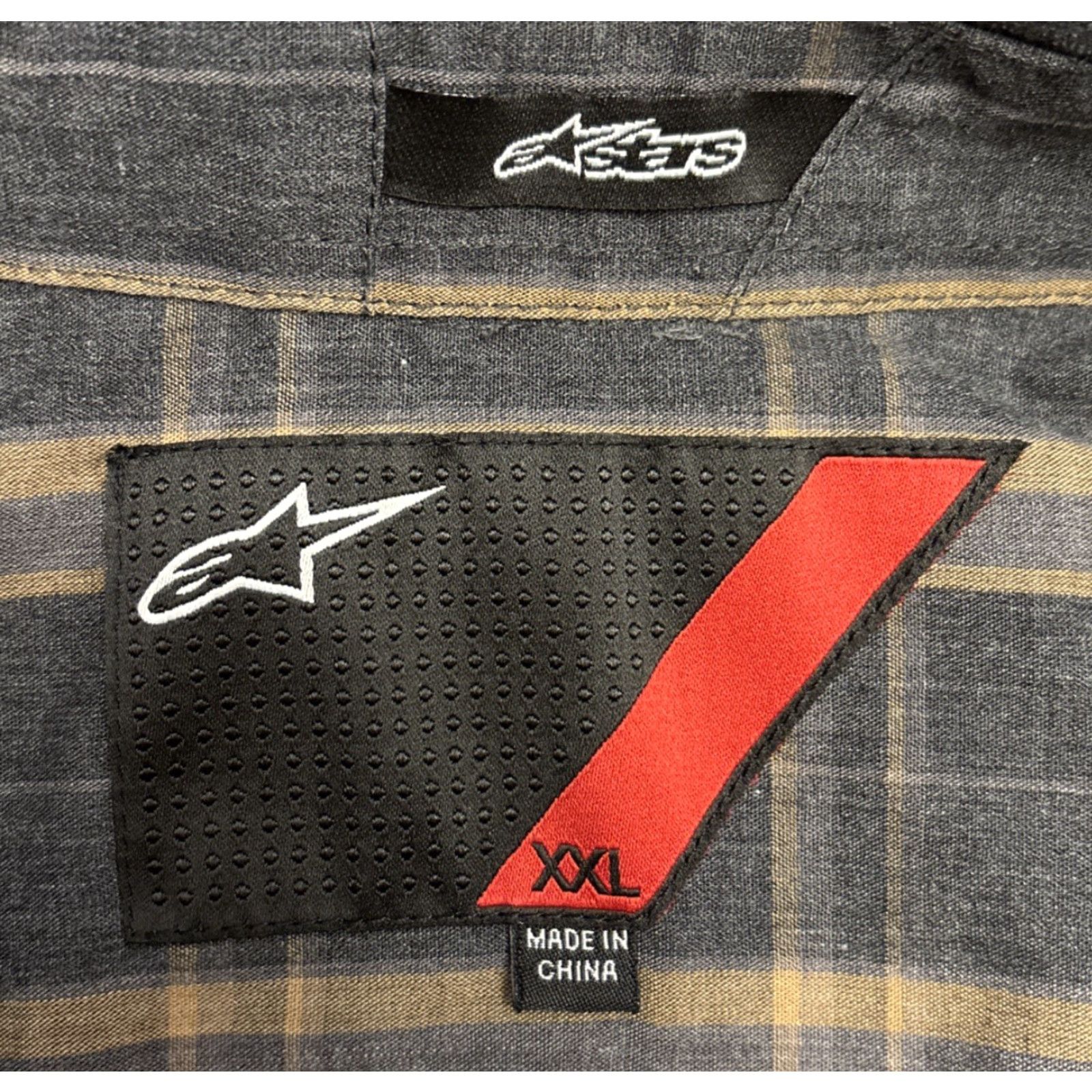Alpinestars Alpinestars Shirt Mens 2XL Plaid L/S Button Up Black Brown Multicolor Cotton Pocketed Regular Collar Size US XXL / EU 58 / 5 - 3 Thumbnail