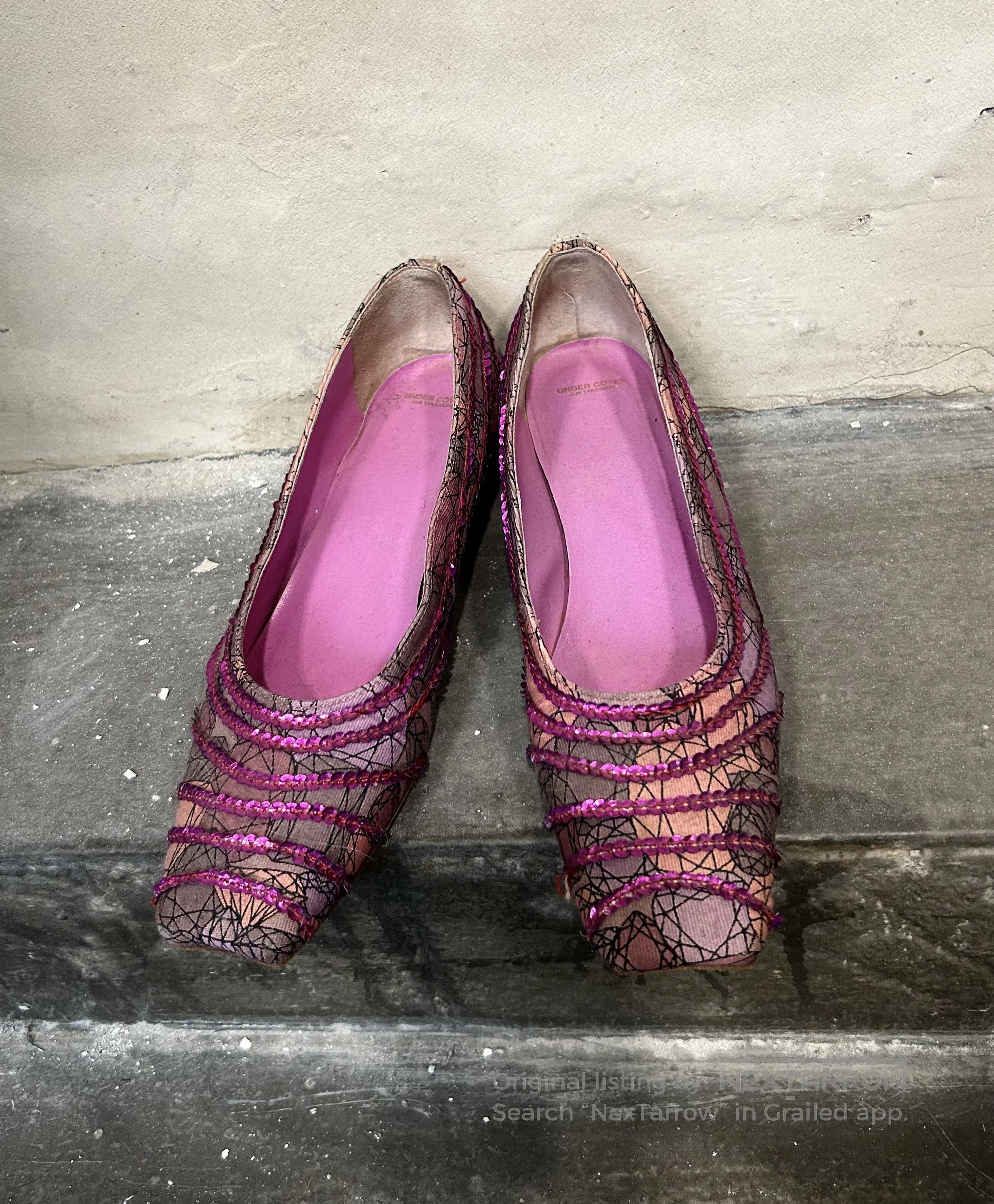 Undercover UNDERCOVER Spider Web Sequin Square Toe Flats. Size US 6 / IT 36 - 2 Thumbnail