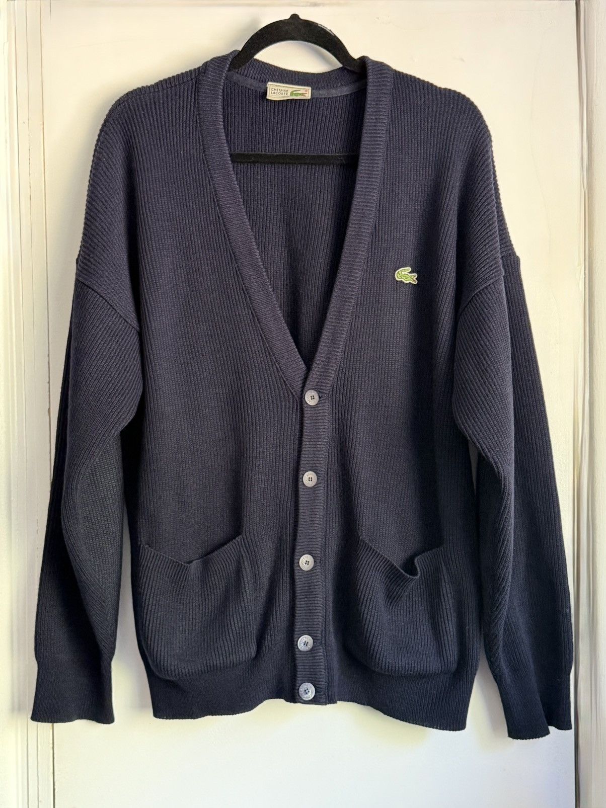 Lacoste VTG Chemise Lacoste Made in France Navy Cardigan Size US M / EU 48-50 / 2 - 4 Thumbnail