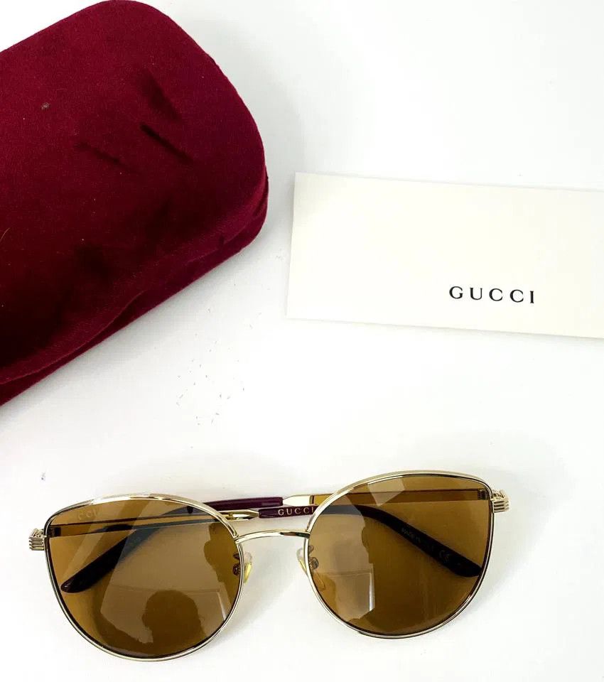 Gucci NEW GUCCI GG0807SA-002 Gold Size ONE SIZE - 5 Thumbnail