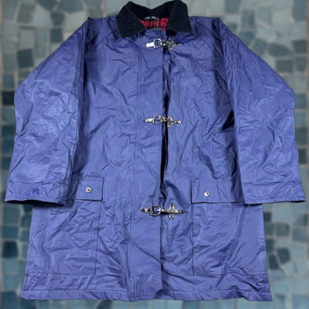 Vintage VINTAGE Totes Rain Coat Jacket Women Small PVC Waterproof Flannel Lined Full Zip Hooded Insulated Pockets Zipper Blue Size S / US 4 / IT 40 - 1 Thumbnail