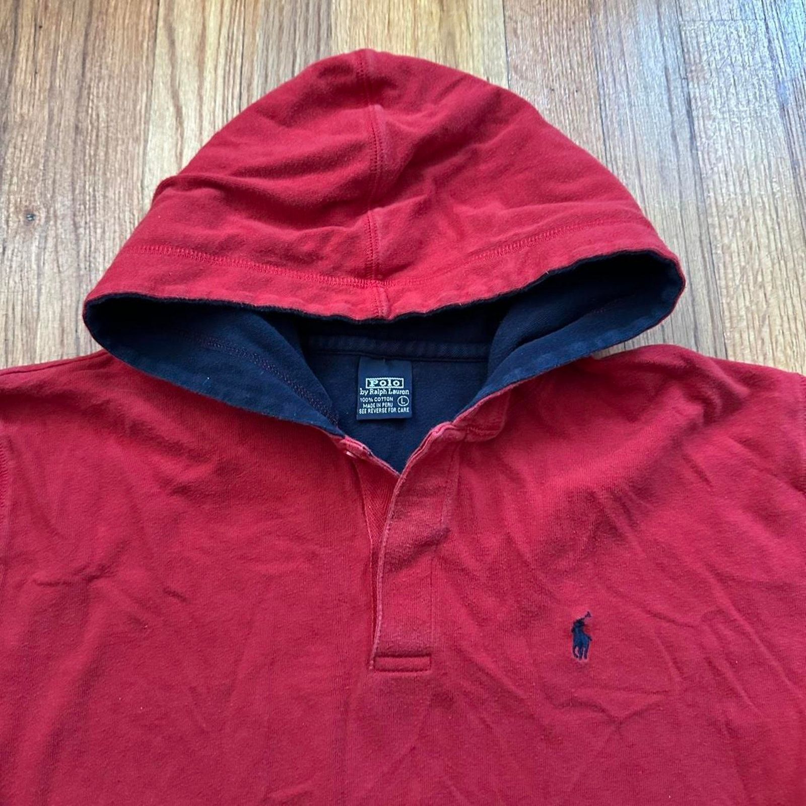 Polo Ralph Lauren Polo Ralph Lauren Henley Hoodie Red size S / KIDS LARGE Size US S / EU 44-46 / 1 - 2 Thumbnail